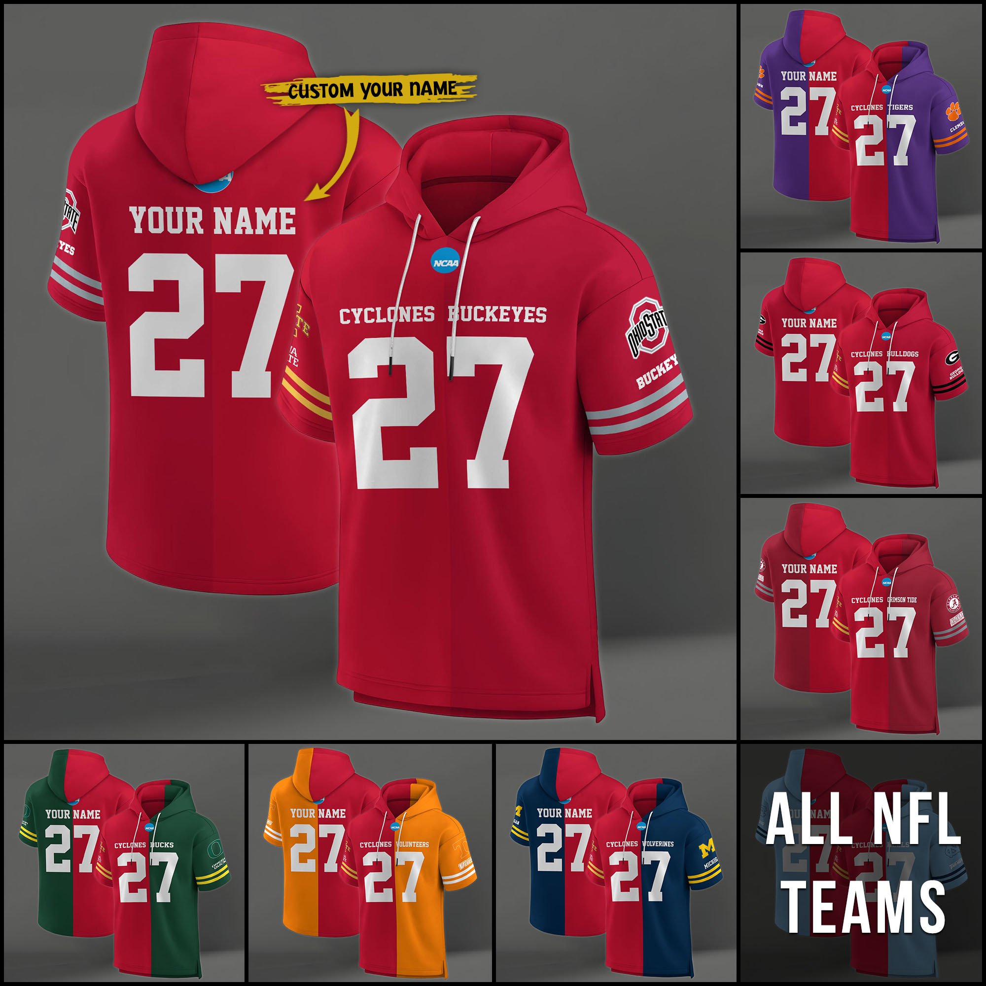 Iowa State Cyclones House Divided Hoodie Custom Name, Number And Team, Hoodie For Football Fans EHIVM-04151852