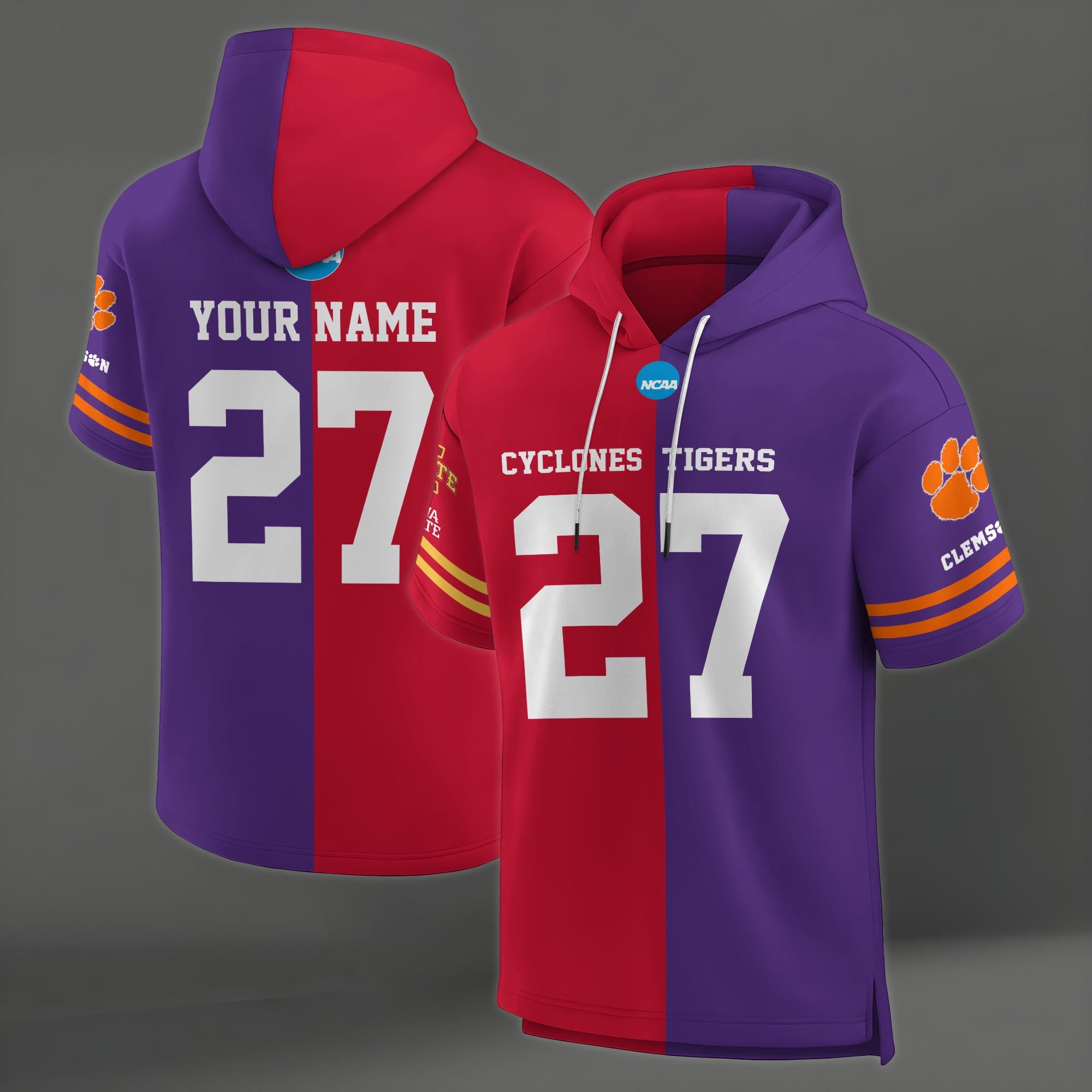 Iowa State Cyclones House Divided Hoodie Custom Name, Number And Team, Hoodie For Football Fans EHIVM-04151852 - Image 4