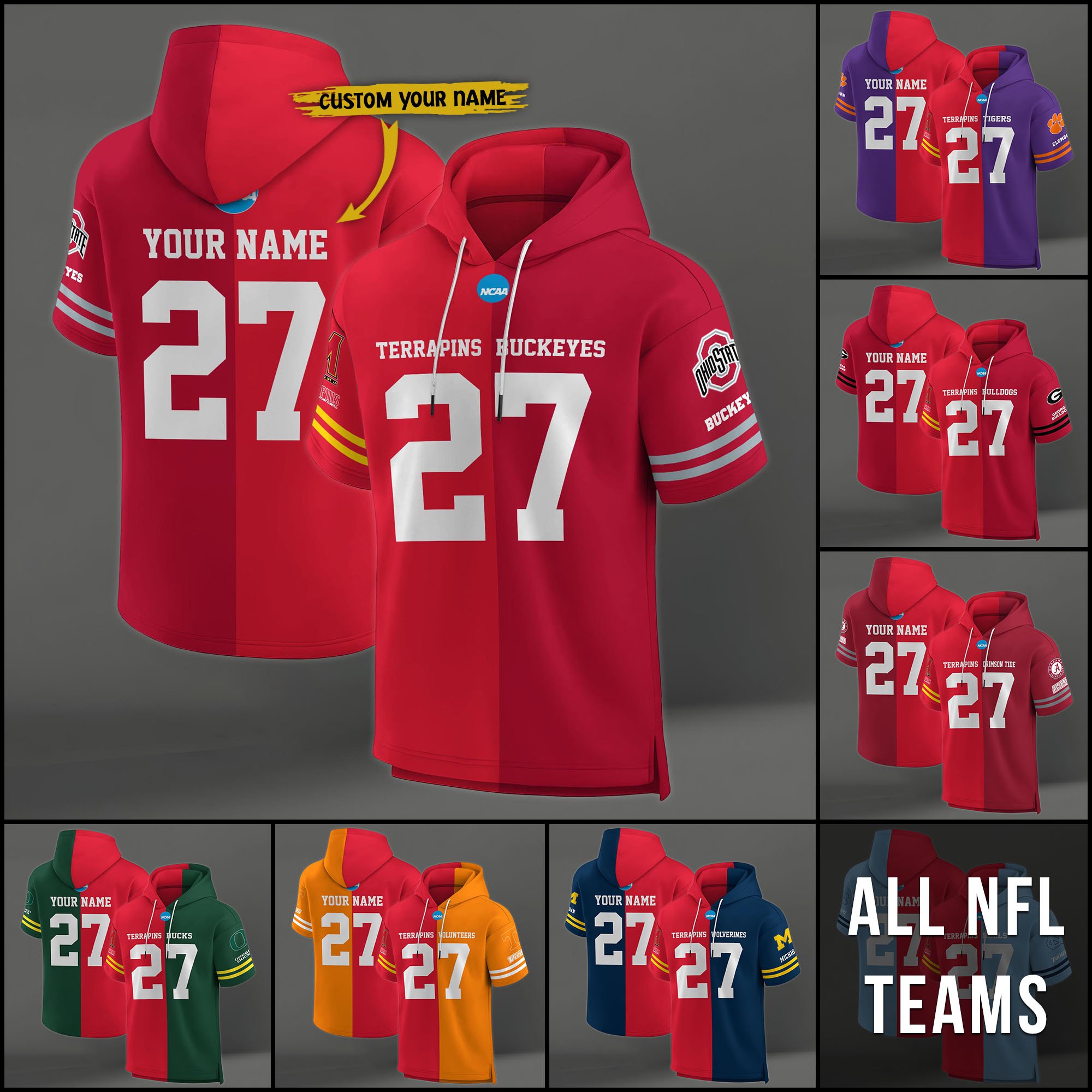 Maryland Terrapins House Divided Hoodie Custom Name, Number And Team, Hoodie For Football Fans EHIVM-04151852