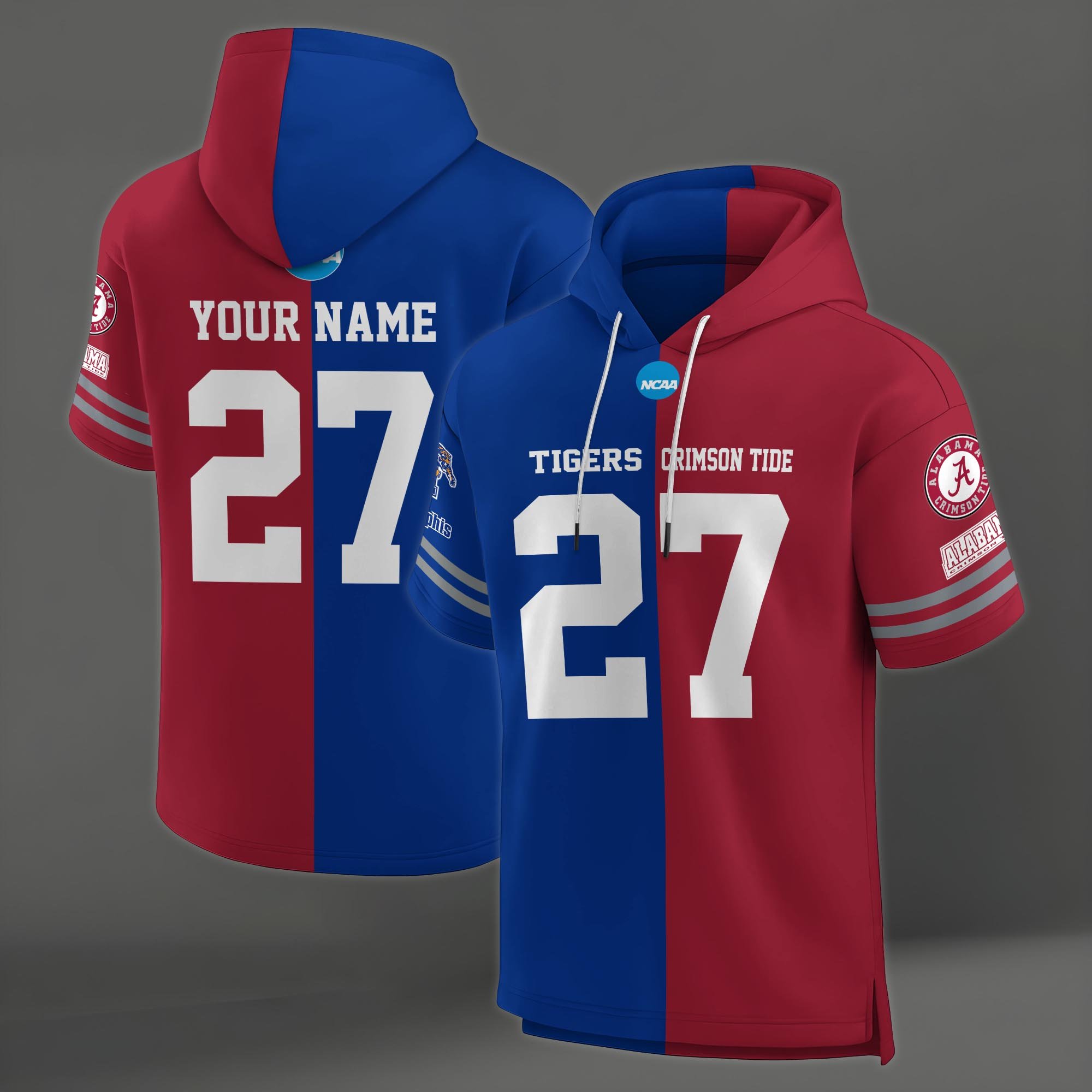 Alternative view of Memphis Tigers House Divided Hoodie Custom Name, Number And Team, Hoodie For Football Fans EHIVM-04151852
