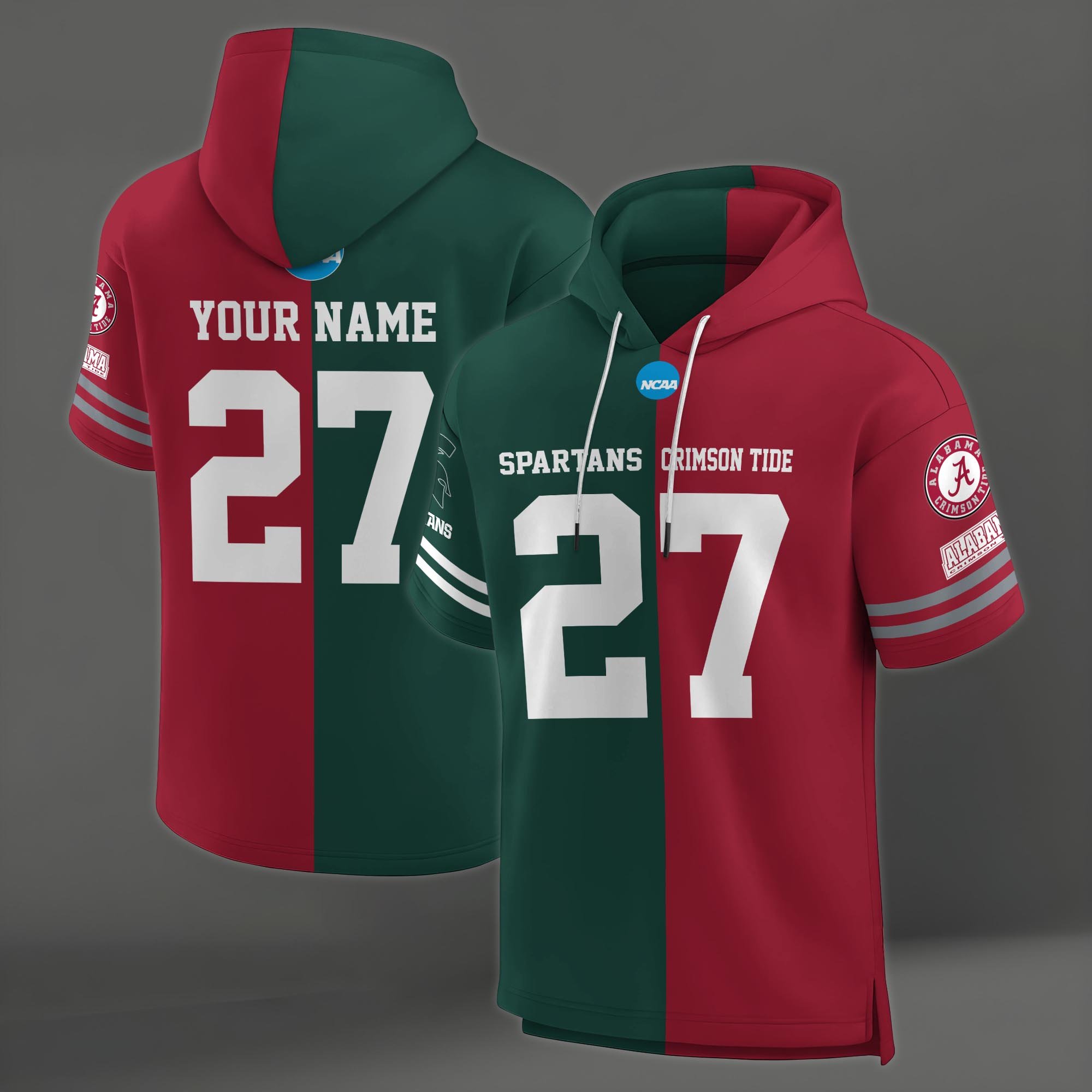 Alternative view of Michigan State Spartans House Divided Hoodie Custom Name, Number And Team, Hoodie For Football Fans EHIVM-04151852