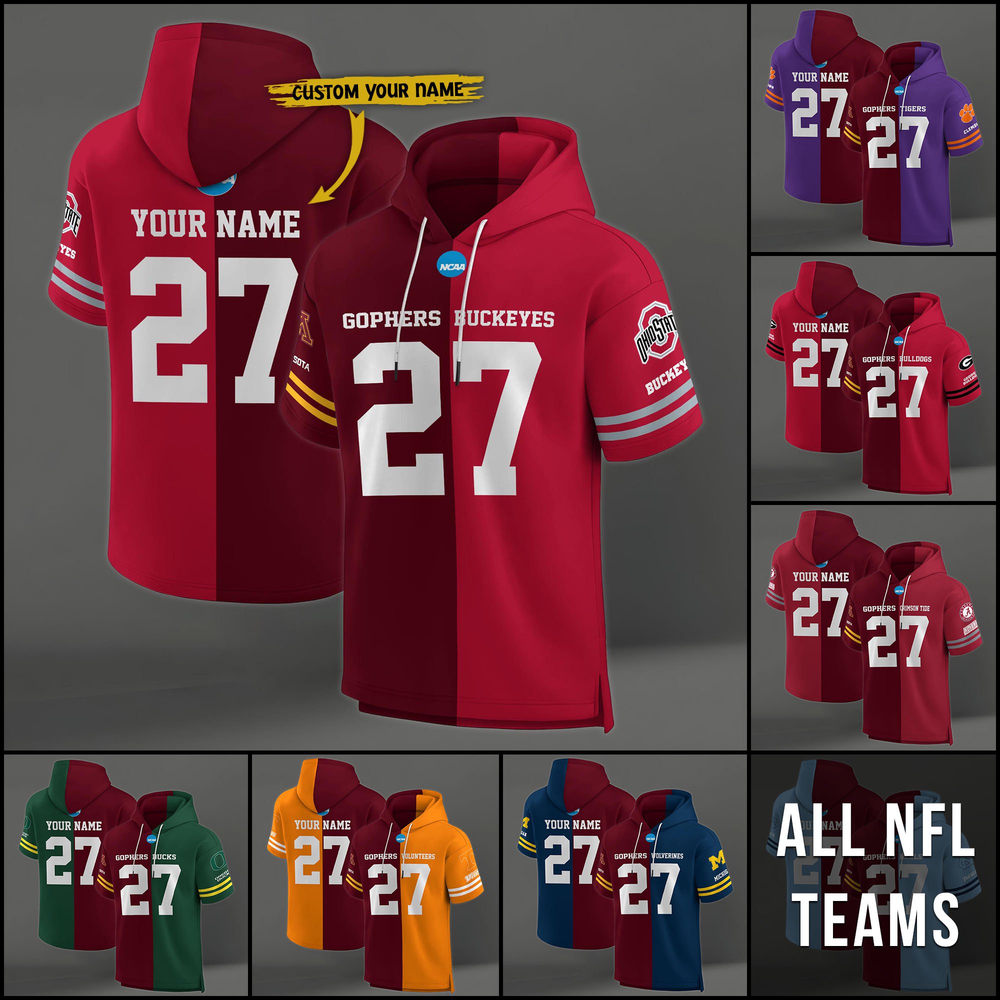 Minnesota Golden Gophers House Divided Hoodie Custom Name, Number And Team, Hoodie For Football Fans EHIVM-04151852