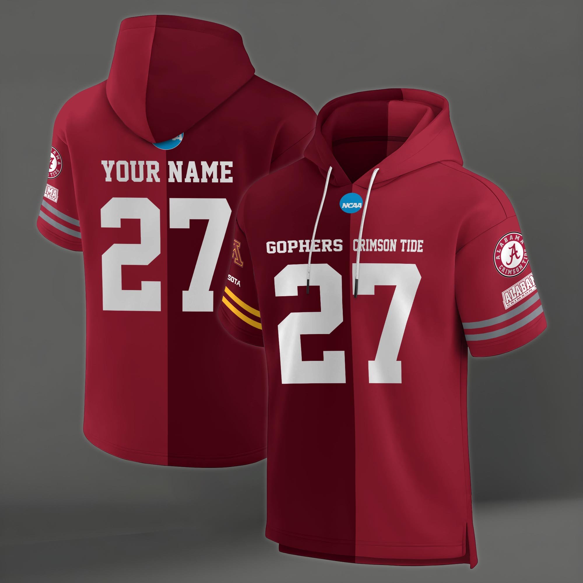 Alternative view of Minnesota Golden Gophers House Divided Hoodie Custom Name, Number And Team, Hoodie For Football Fans EHIVM-04151852