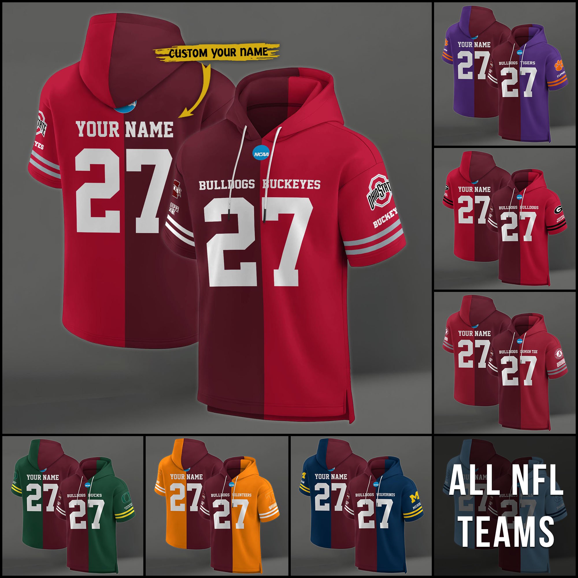 Mississippi State Bulldogs House Divided Hoodie Custom Name, Number And Team, Hoodie For Football Fans EHIVM-04151852