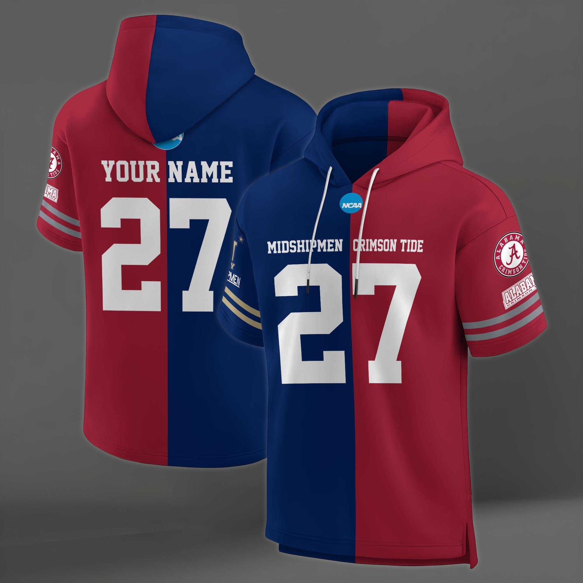 Alternative view of Navy Midshipmen House Divided Hoodie Custom Name, Number And Team, Hoodie For Football Fans EHIVM-04151852