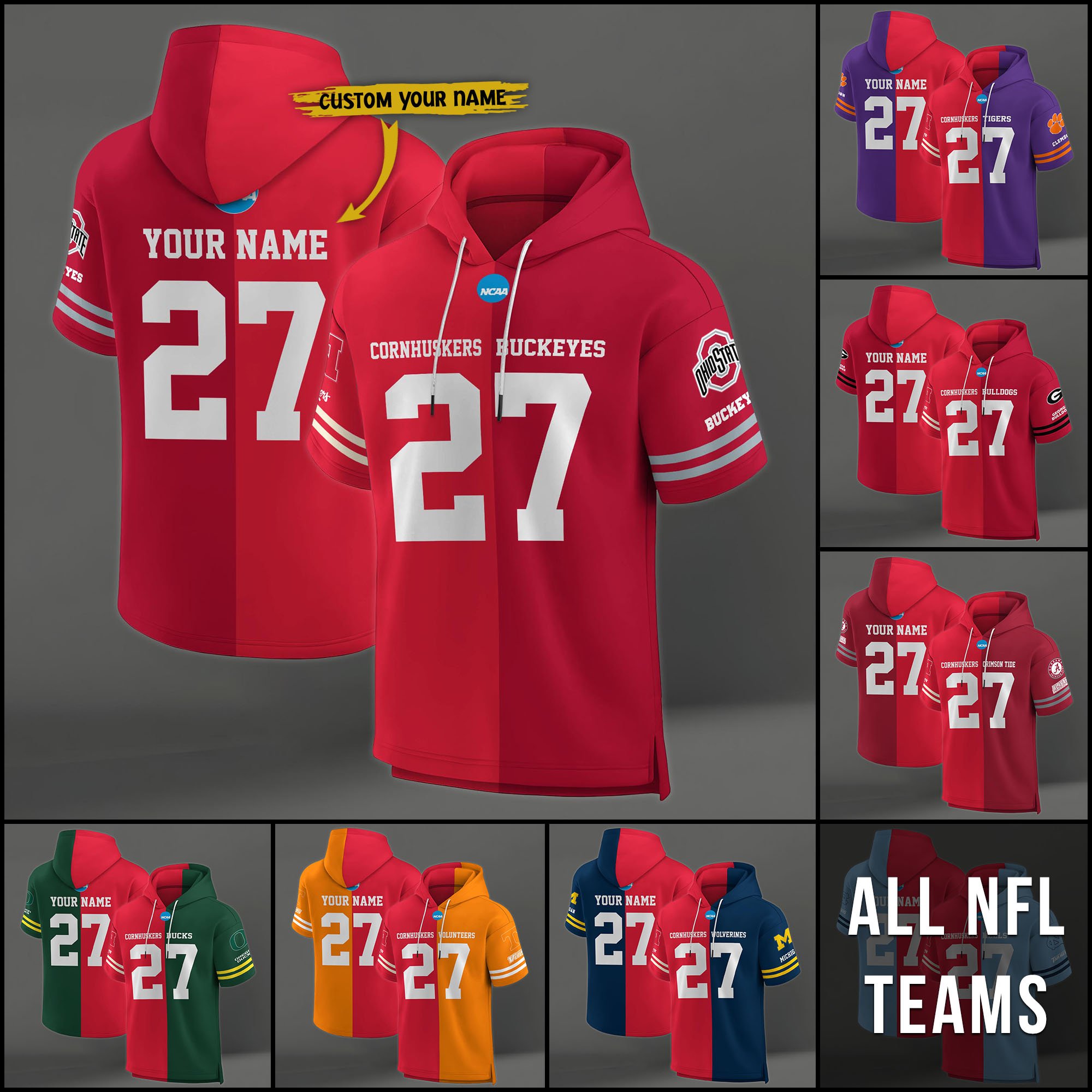 Nebraska Cornhuskers House Divided Hoodie Custom Name, Number And Team, Hoodie For Football Fans EHIVM-04151852