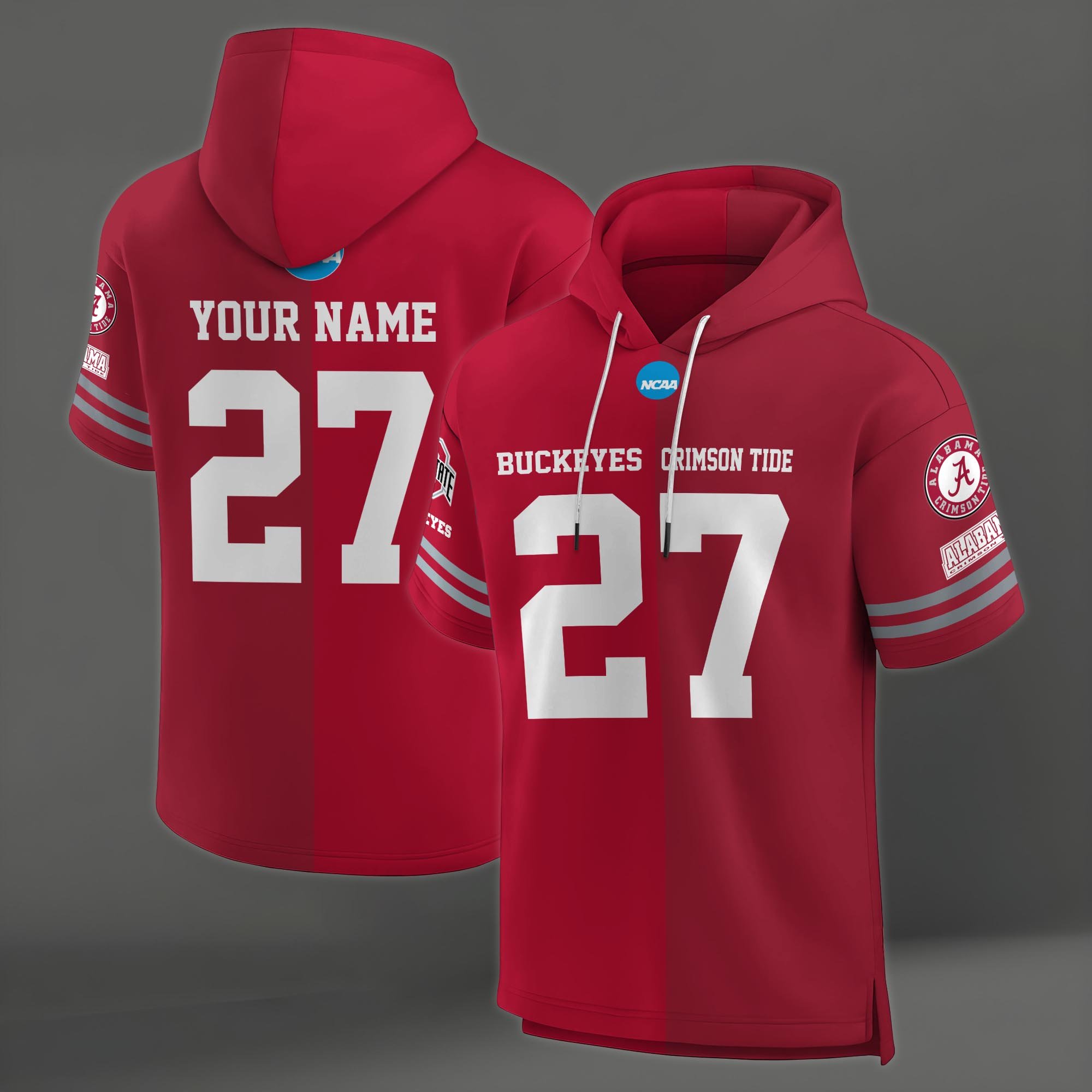 Alternative view of Ohio State Buckeyes House Divided Hoodie Custom Name, Number And Team, Hoodie For Football Fans EHIVM-04151852
