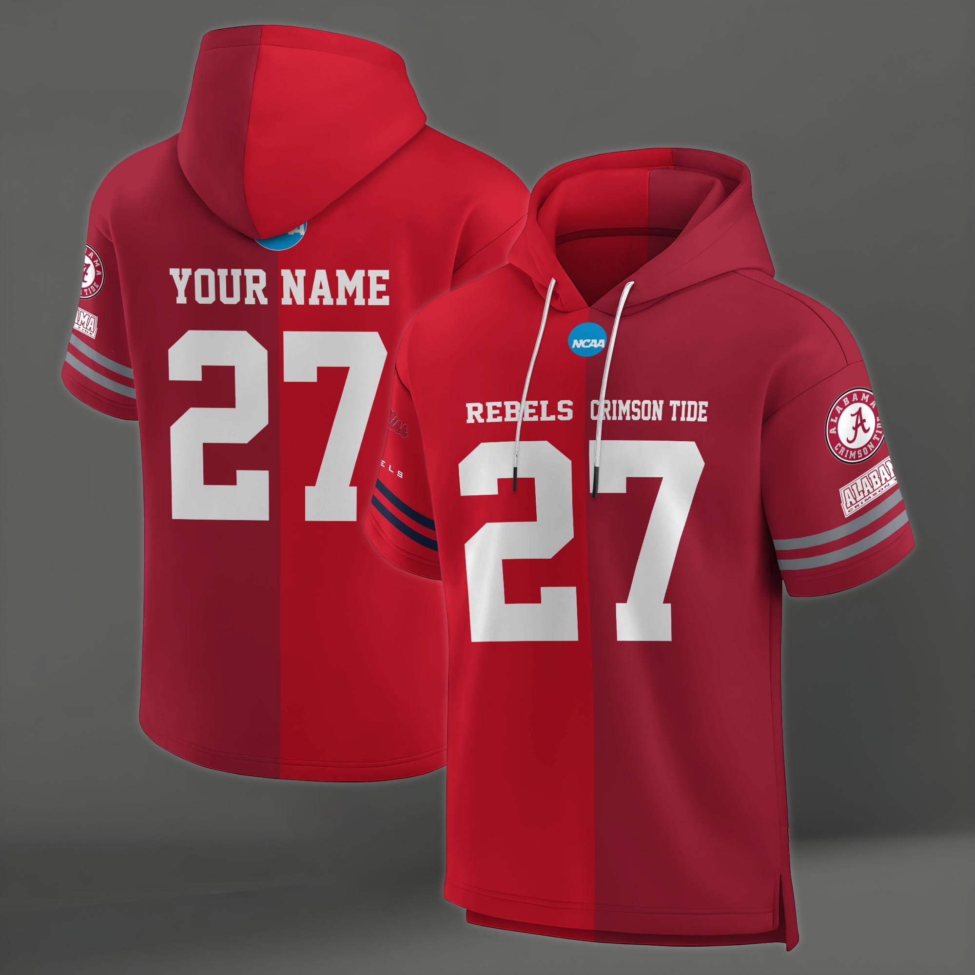 Alternative view of Ole Miss Rebels House Divided Hoodie Custom Name, Number And Team, Hoodie For Football Fans EHIVM-04151852
