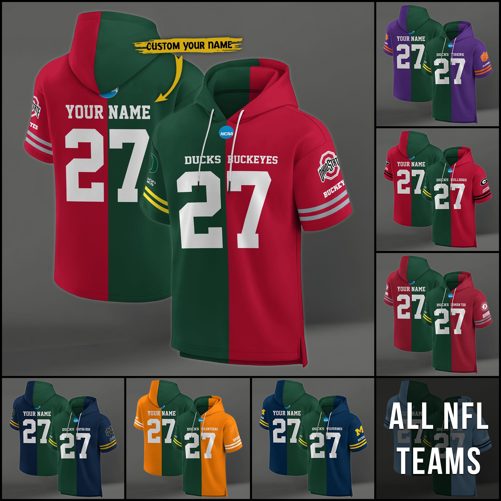 Oregon Ducks House Divided Hoodie Custom Name, Number And Team, Hoodie For Football Fans EHIVM-04151852