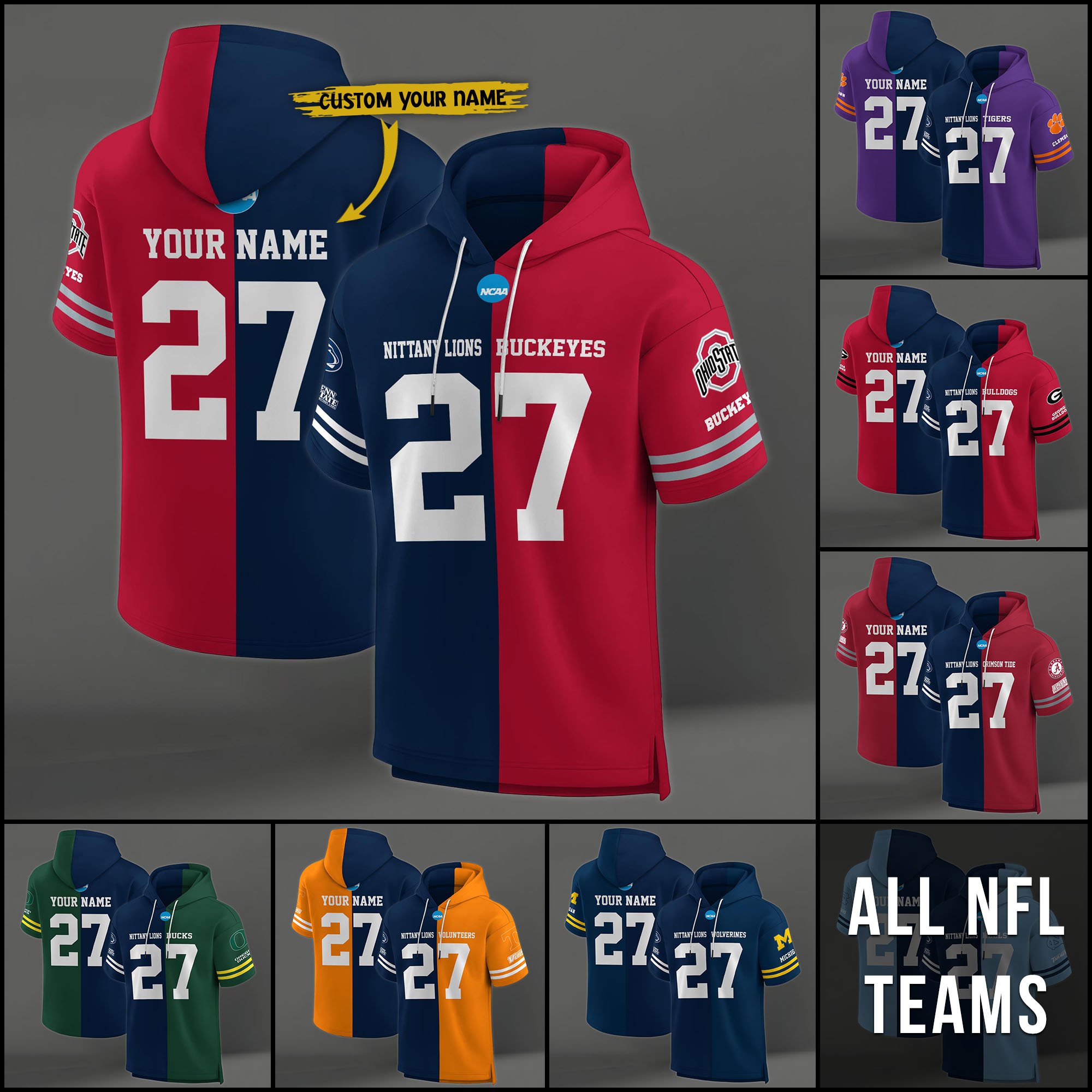 Penn State Nittany Lions House Divided Hoodie Custom Name, Number And Team, Hoodie For Football Fans EHIVM-04151852