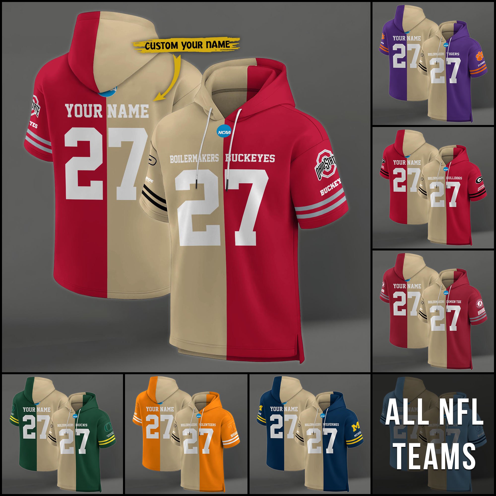 Purdue Boilermakers House Divided Hoodie Custom Name, Number And Team, Hoodie For Football Fans EHIVM-04151852