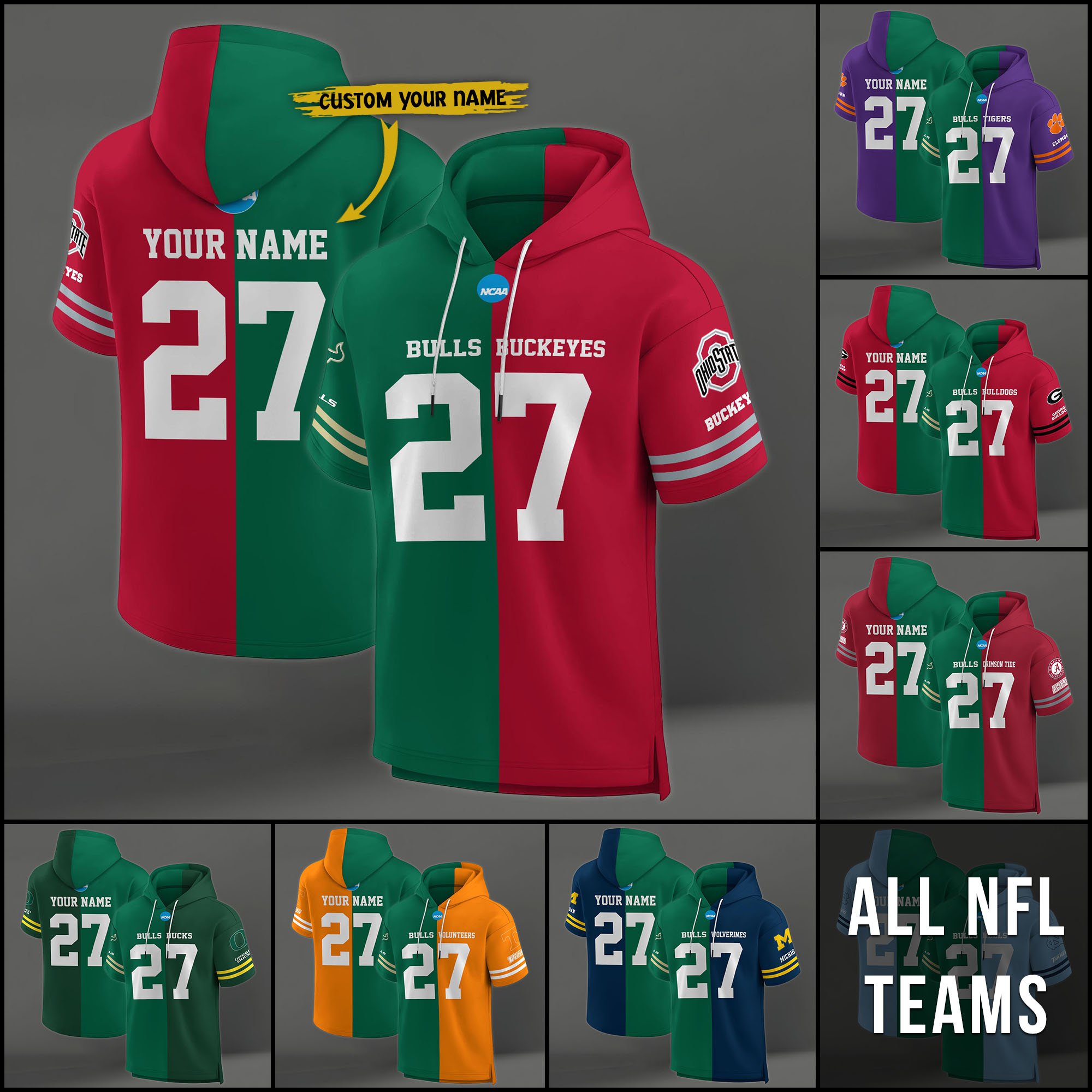 South Florida Bulls House Divided Hoodie Custom Name, Number And Team, Hoodie For Football Fans EHIVM-04151852
