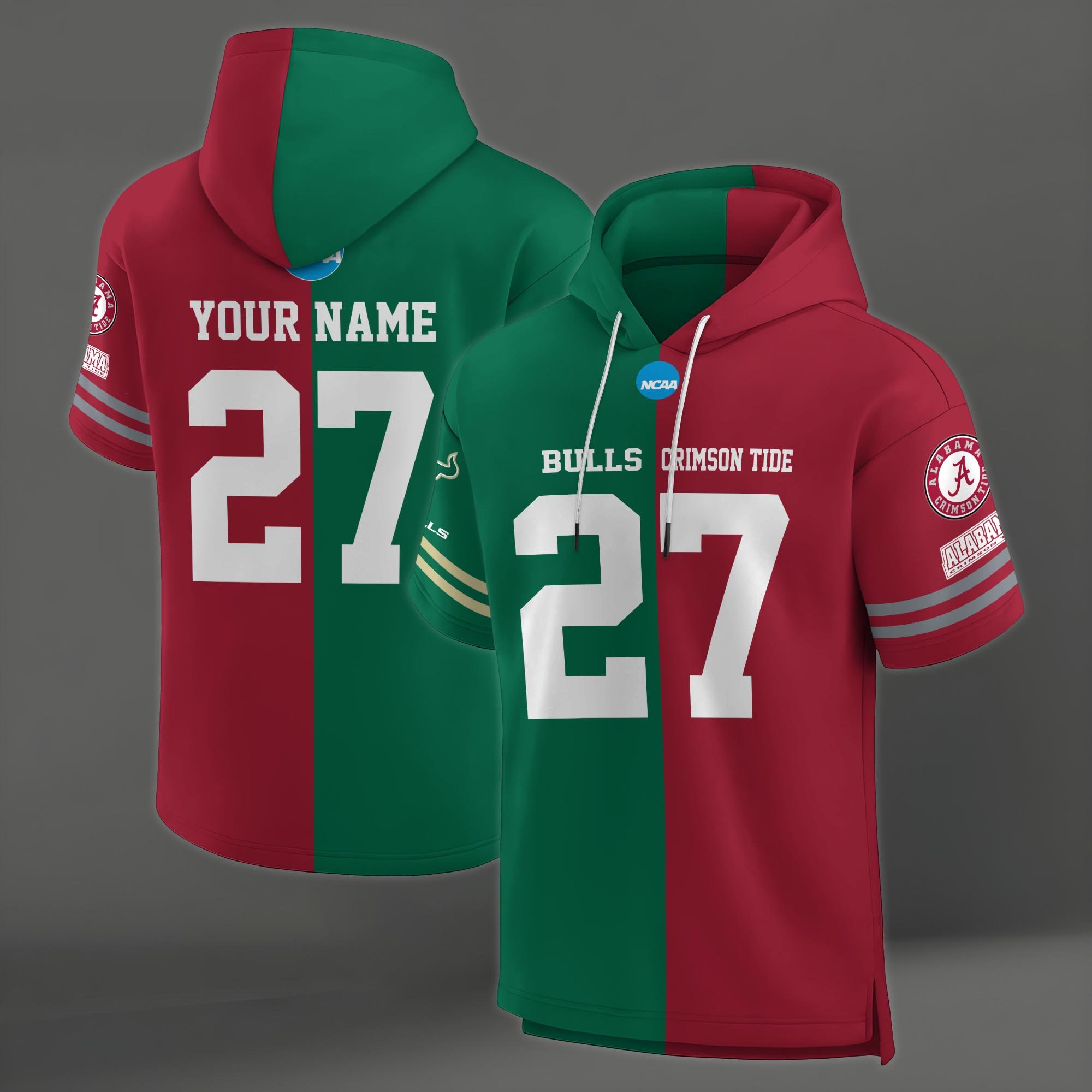 Alternative view of South Florida Bulls House Divided Hoodie Custom Name, Number And Team, Hoodie For Football Fans EHIVM-04151852