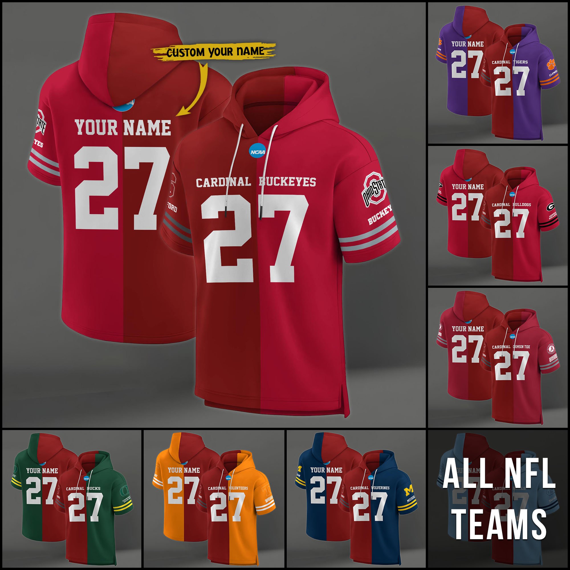 Stanford Cardinal House Divided Hoodie Custom Name, Number And Team, Hoodie For Football Fans EHIVM-04151852