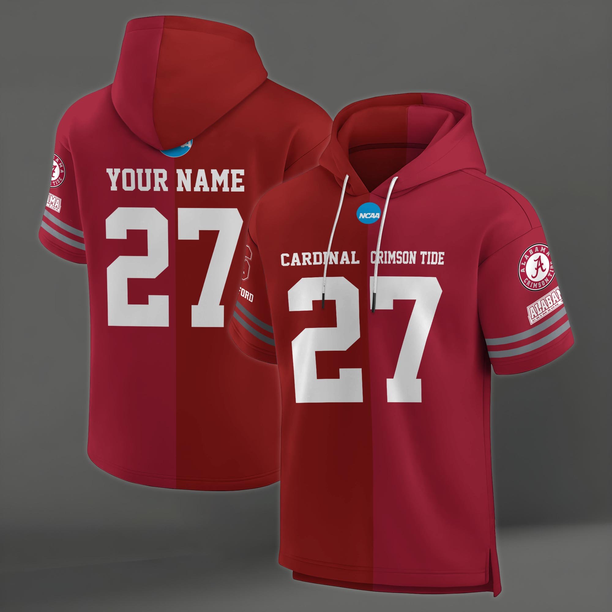 Alternative view of Stanford Cardinal House Divided Hoodie Custom Name, Number And Team, Hoodie For Football Fans EHIVM-04151852
