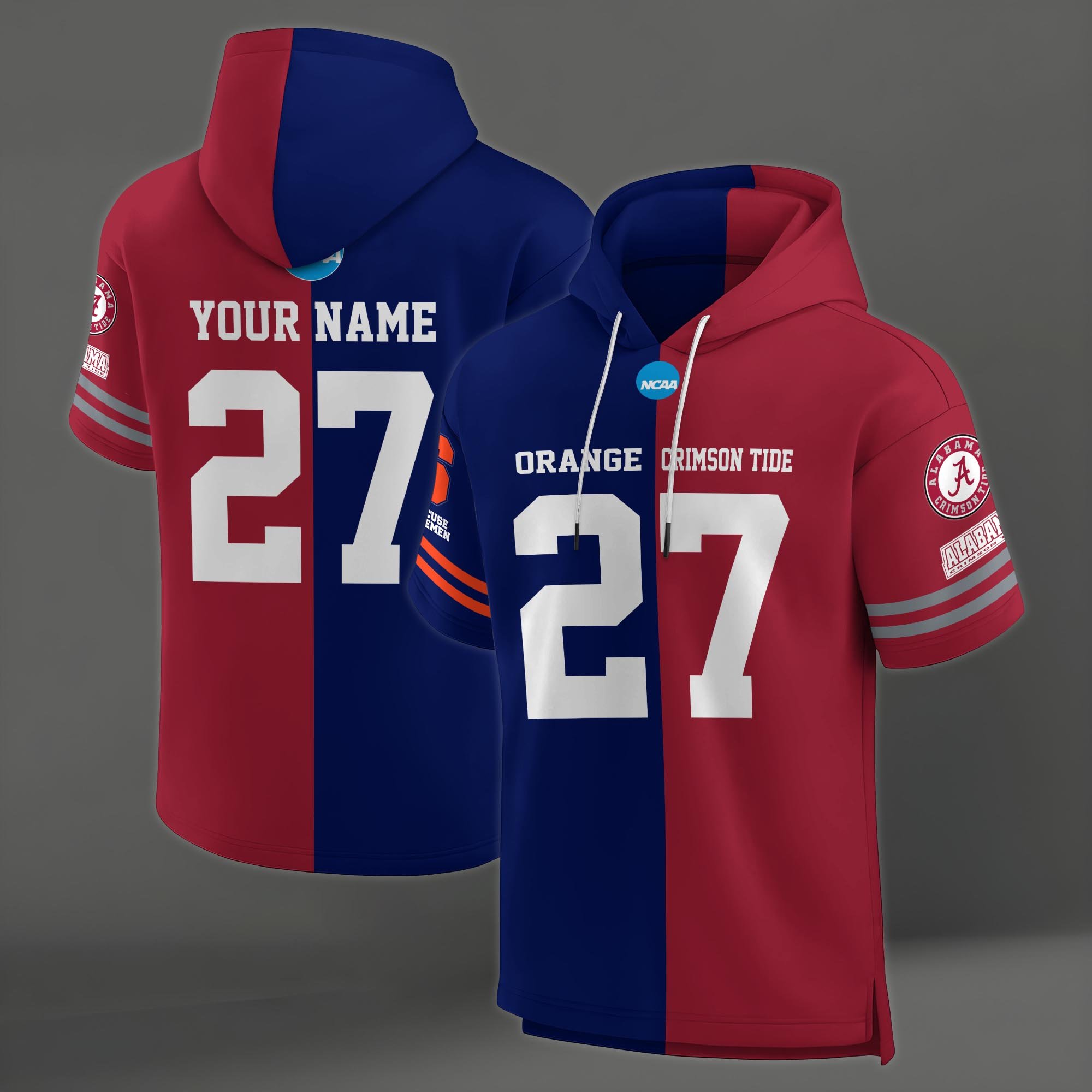 Alternative view of Syracuse Orange House Divided Hoodie Custom Name, Number And Team, Hoodie For Football Fans EHIVM-04151852