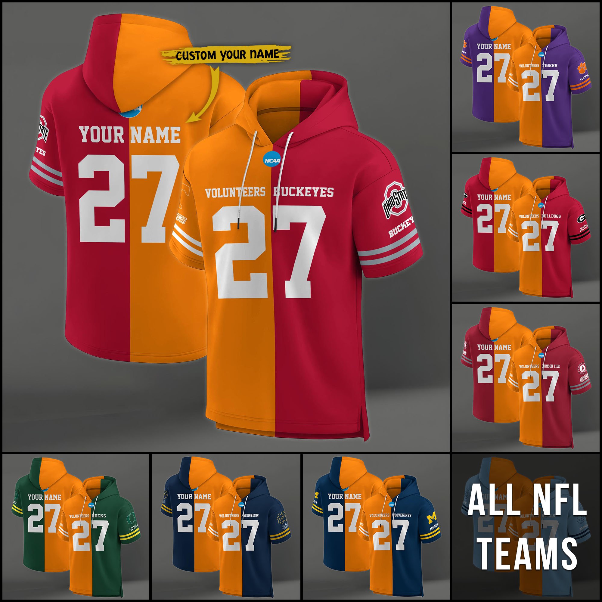 Tennessee Volunteers House Divided Hoodie Custom Name, Number And Team, Hoodie For Football Fans EHIVM-04151852