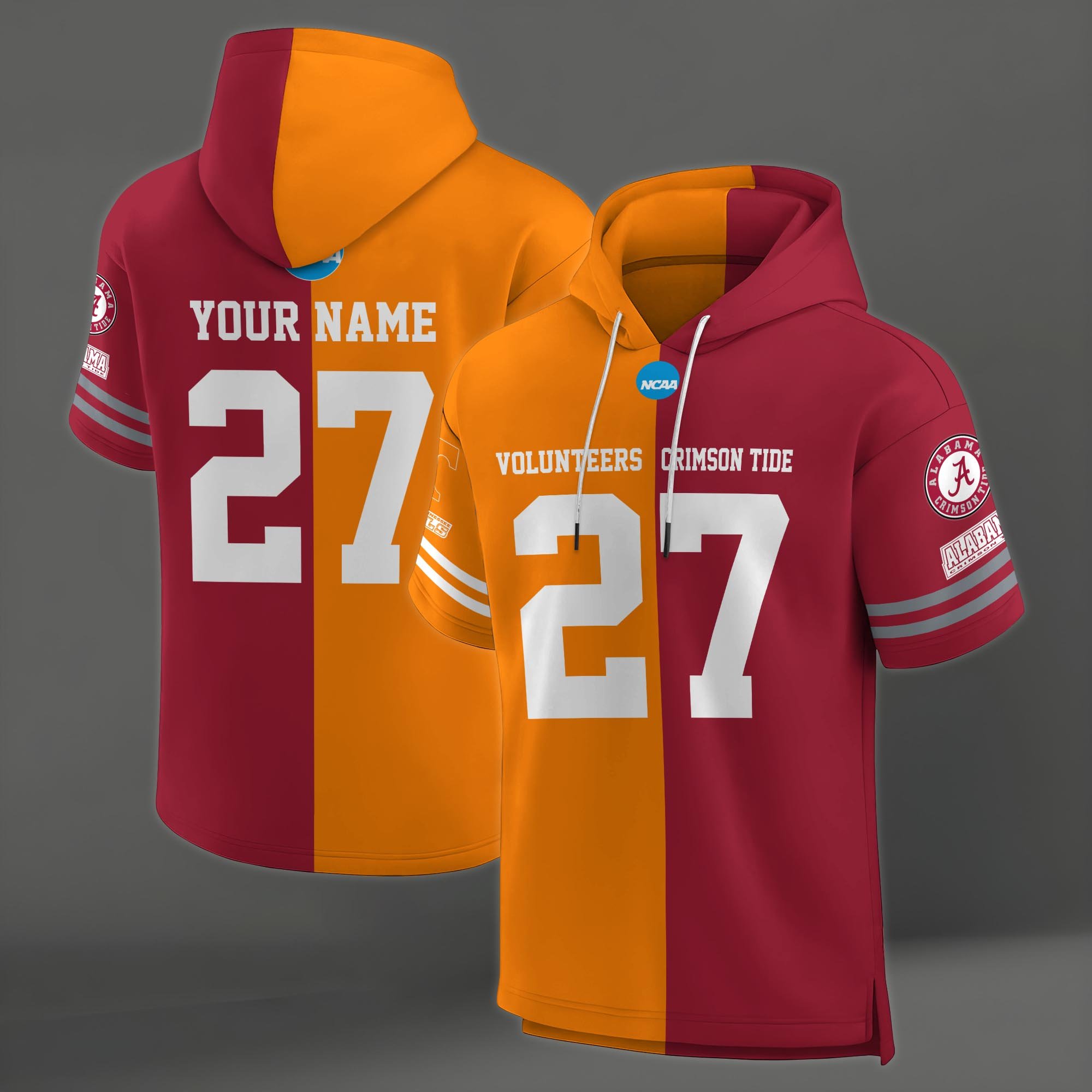 Alternative view of Tennessee Volunteers House Divided Hoodie Custom Name, Number And Team, Hoodie For Football Fans EHIVM-04151852