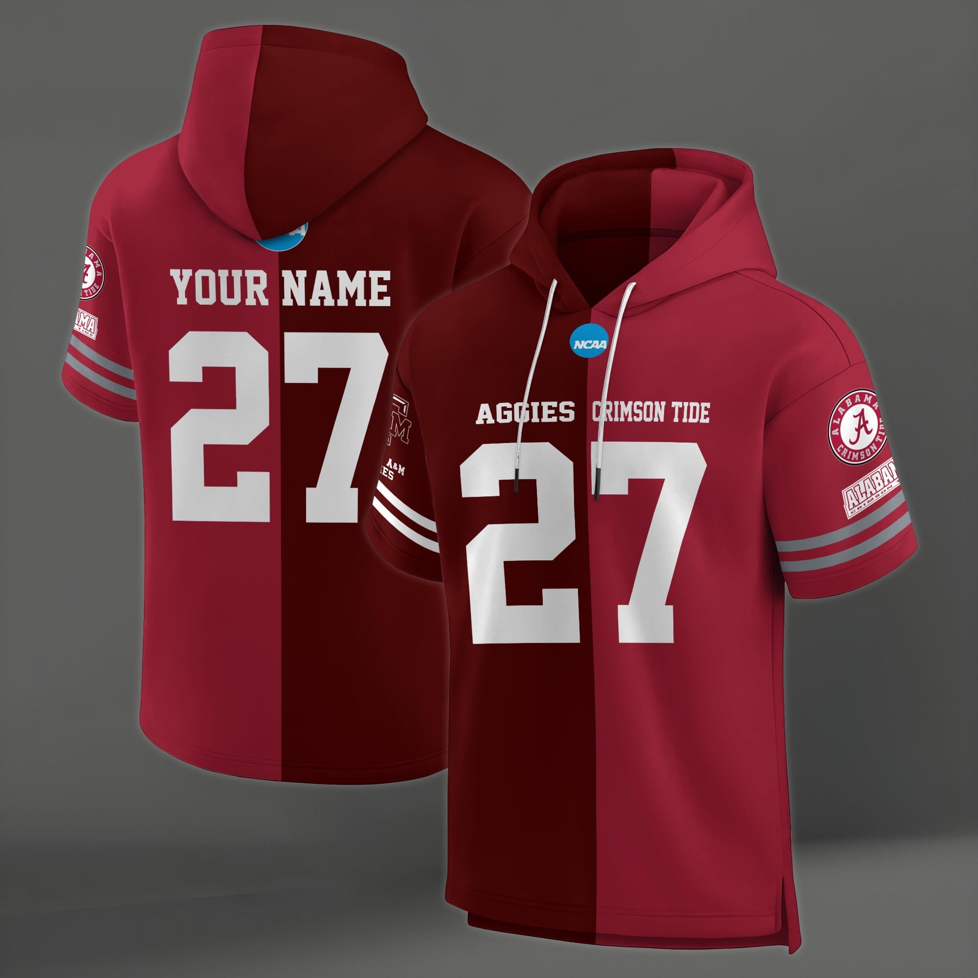 Alternative view of Texas A&M Aggies House Divided Hoodie Custom Name, Number And Team, Hoodie For Football Fans EHIVM-04151852