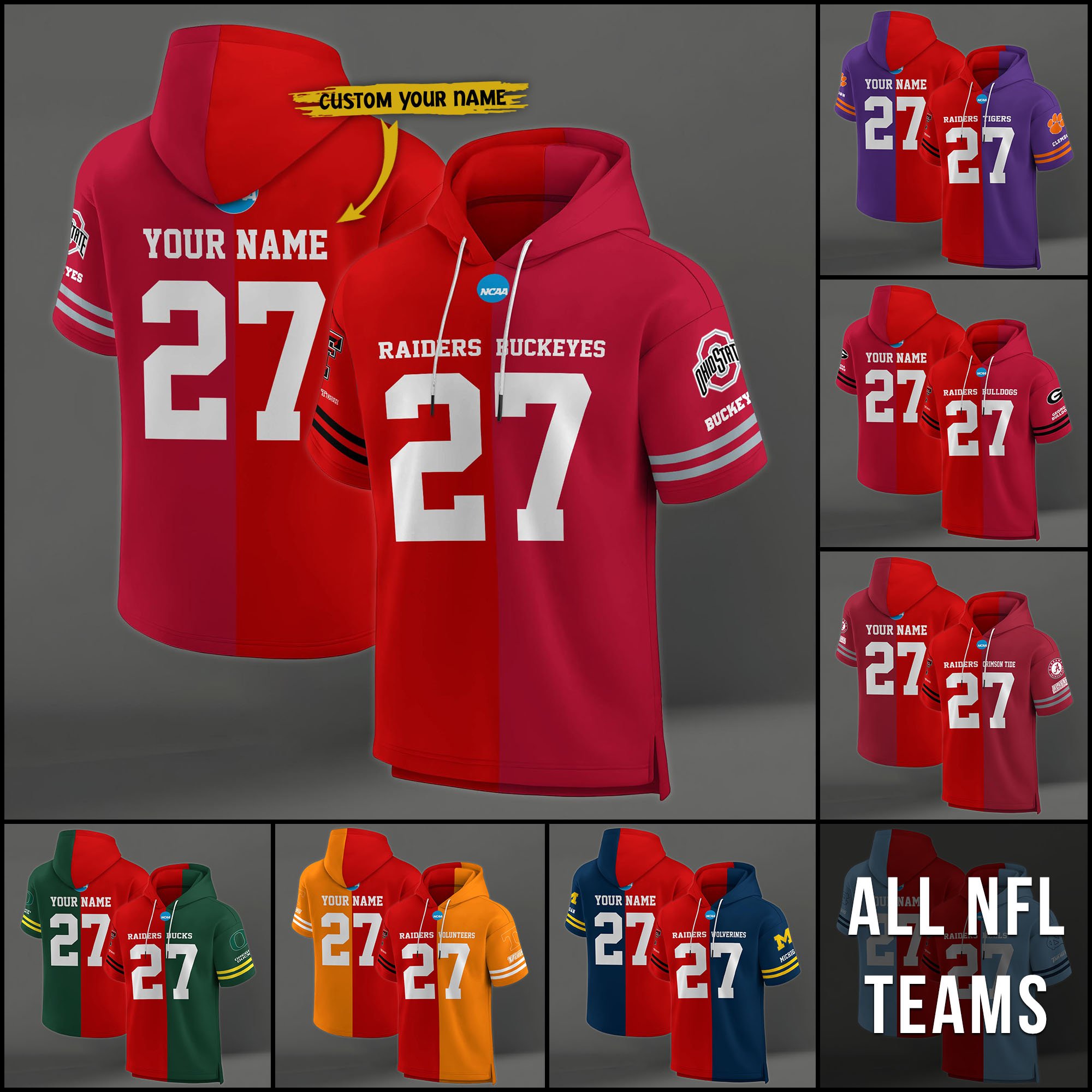 Texas Tech Red Raiders House Divided Hoodie Custom Name, Number And Team, Hoodie For Football Fans EHIVM-04151852