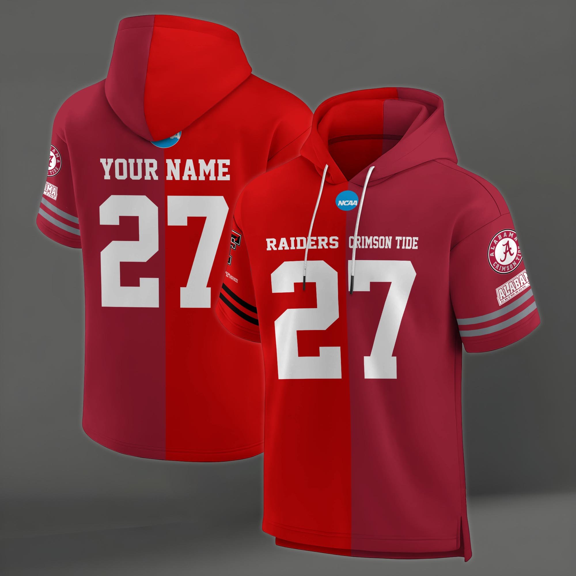 Alternative view of Texas Tech Red Raiders House Divided Hoodie Custom Name, Number And Team, Hoodie For Football Fans EHIVM-04151852