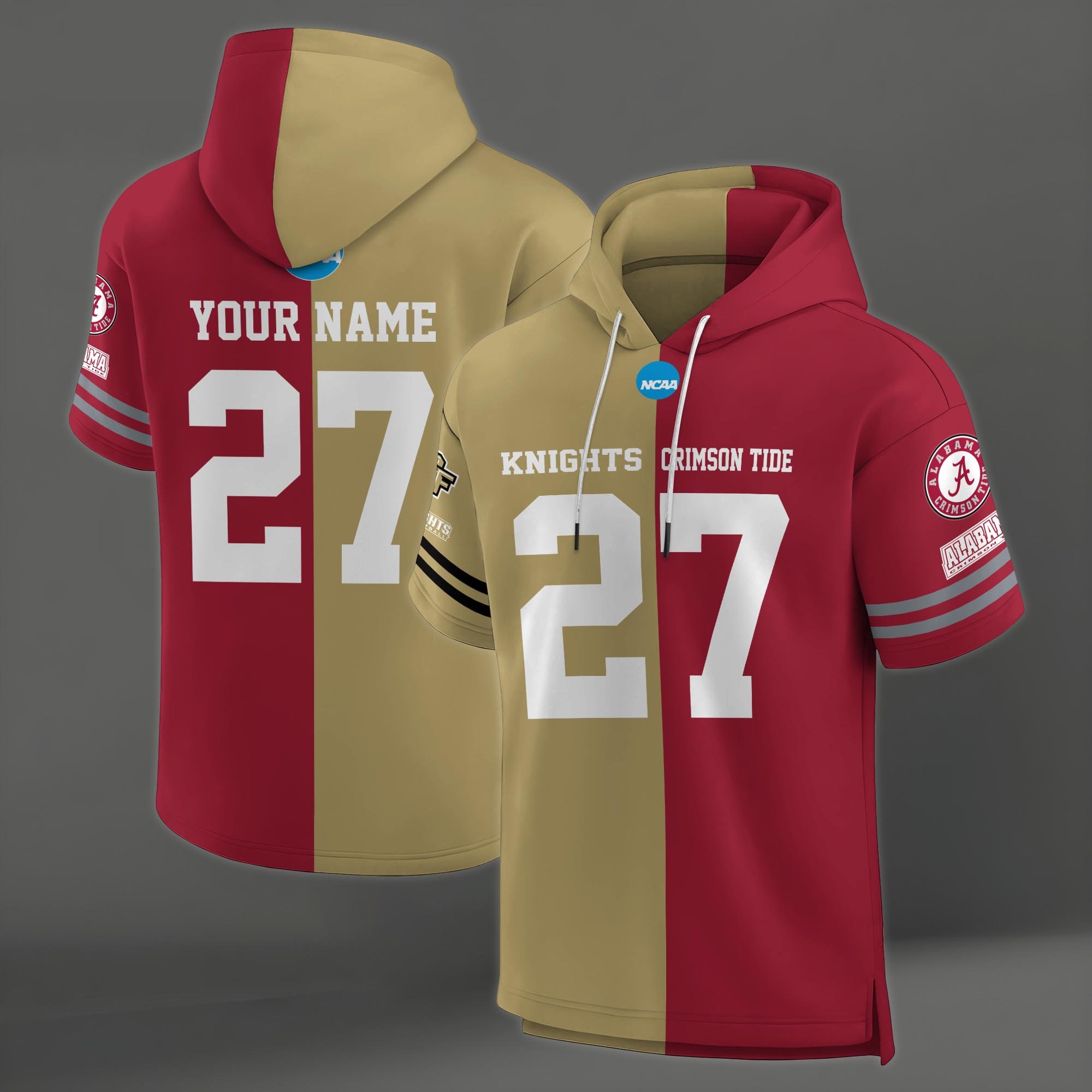 Alternative view of UCF Knights House Divided Hoodie Custom Name, Number And Team, Hoodie For Football Fans EHIVM-04151852