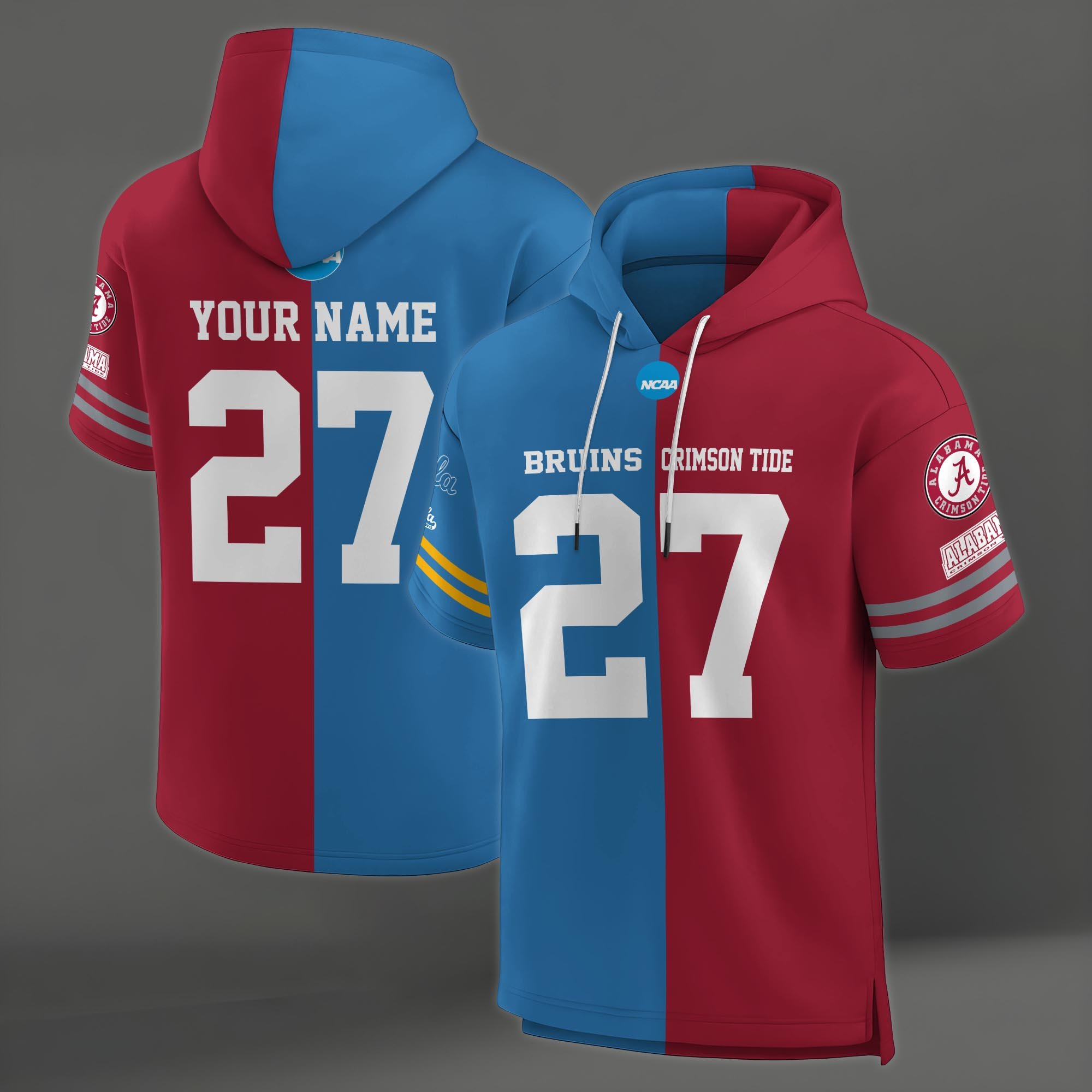 Alternative view of UCLA Bruins House Divided Hoodie Custom Name, Number And Team, Hoodie For Football Fans EHIVM-04151852