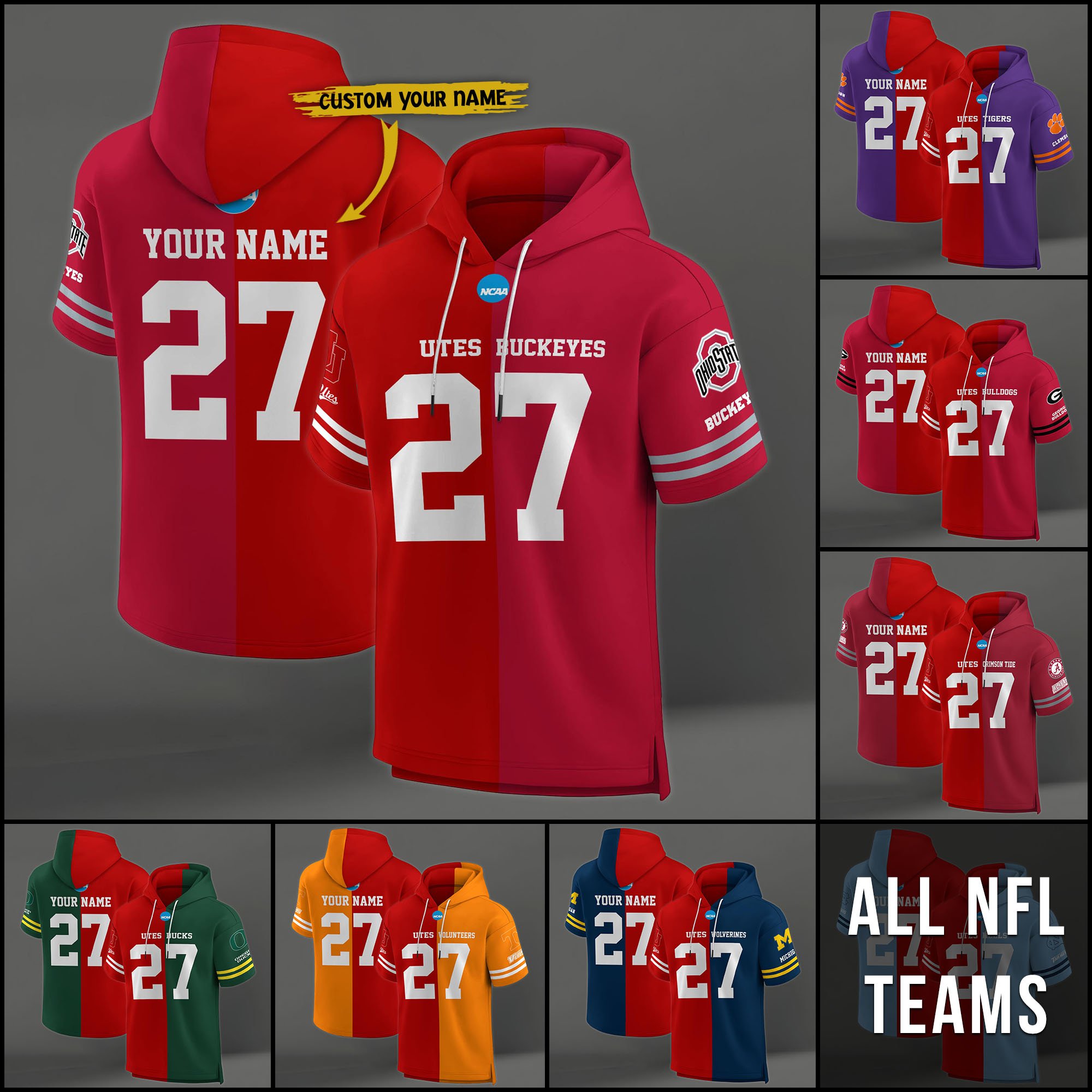 Utah Utes House Divided Hoodie Custom Name, Number And Team, Hoodie For Football Fans EHIVM-04151852