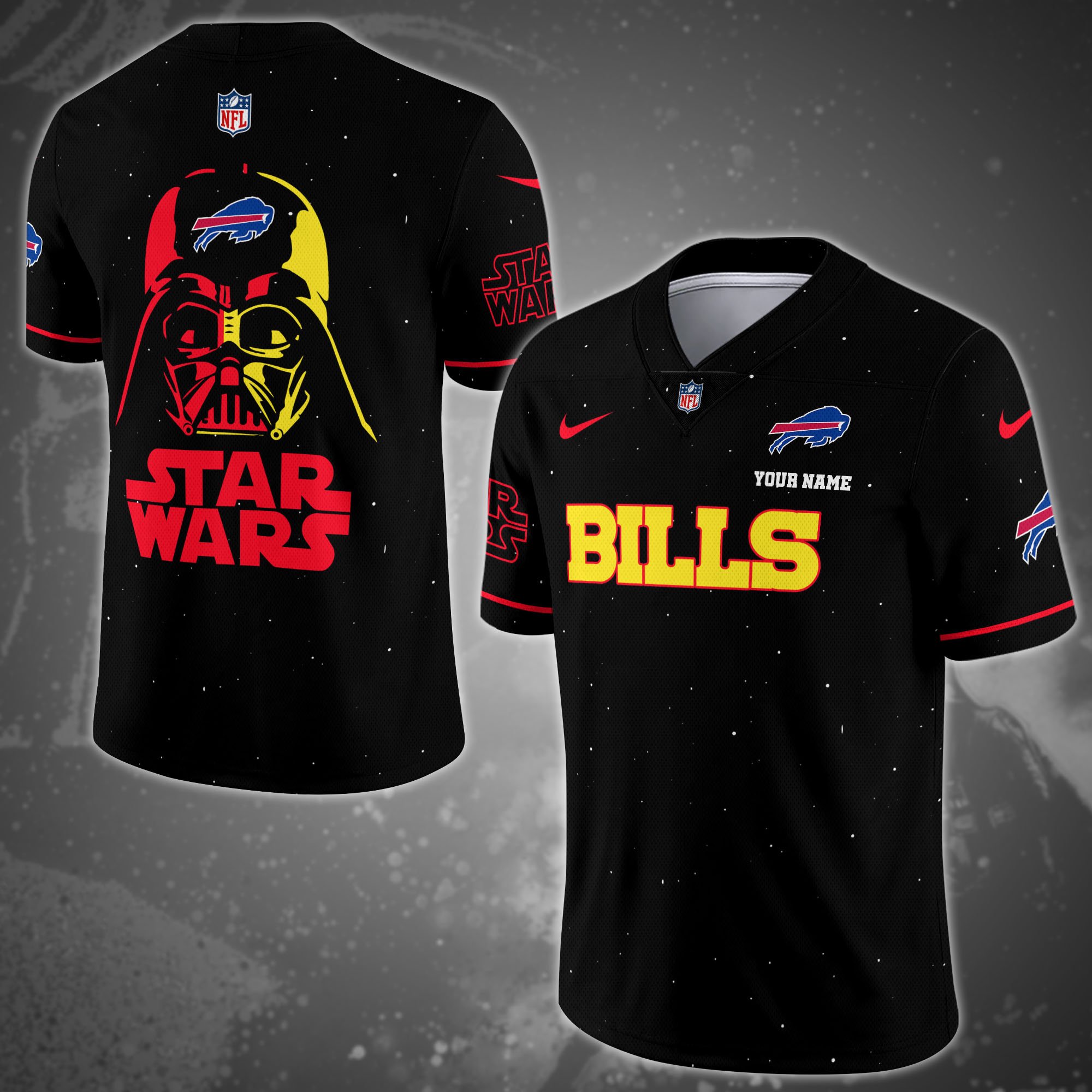 Buffalo Bills Team And Star Wars Vneck Football Jersey Custom Name, Sport Shirts, Sport Gifts ETRG-04011569
