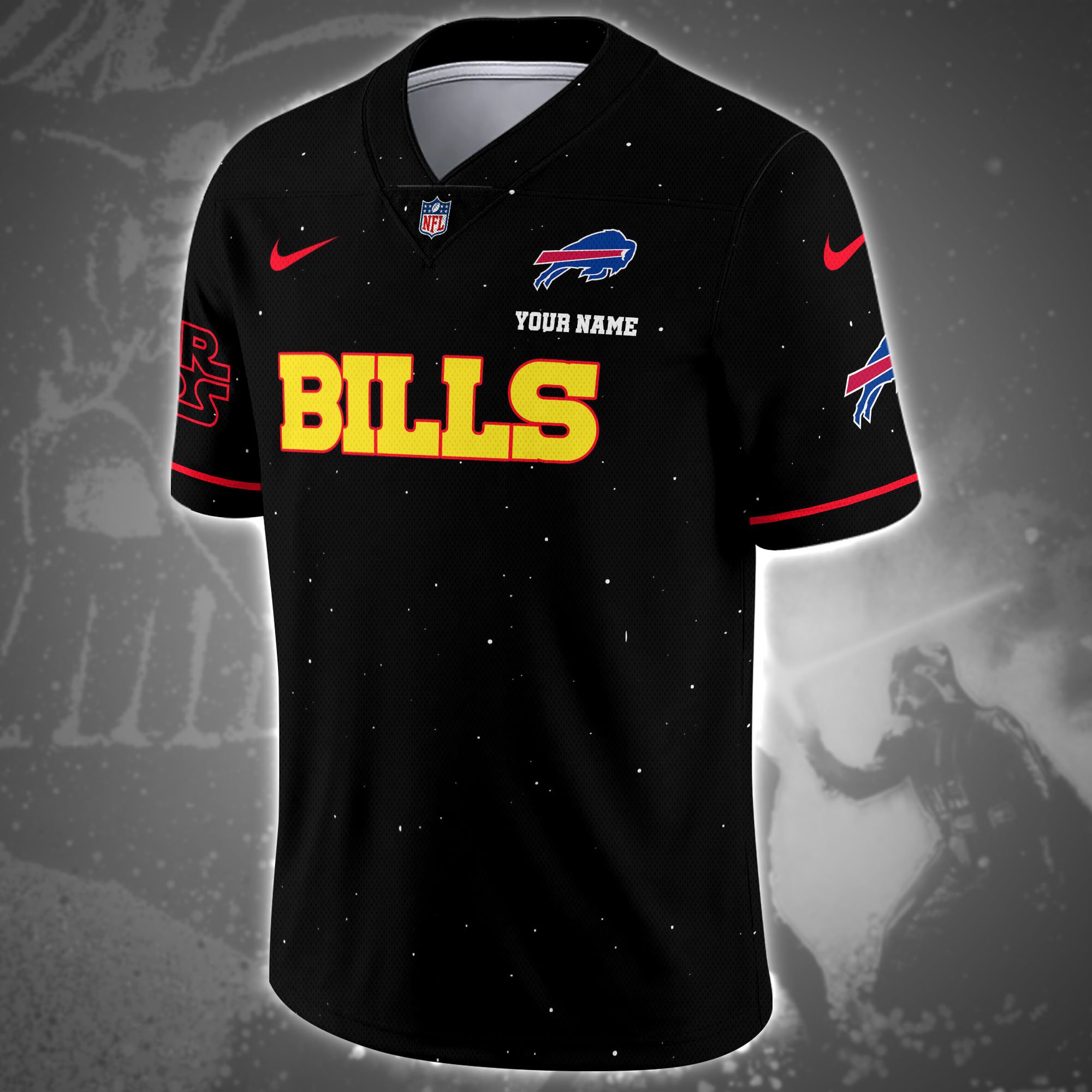 Alternative view of Buffalo Bills Team And Star Wars Vneck Football Jersey Custom Name, Sport Shirts, Sport Gifts ETRG-04011569