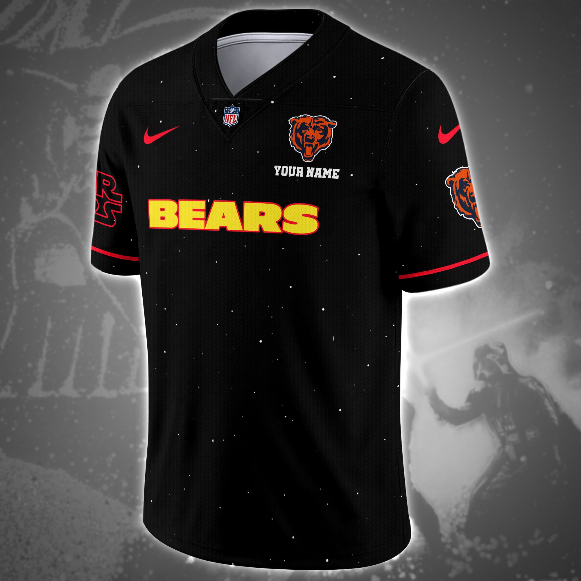 Alternative view of Chicago Bears Team And Star Wars Vneck Football Jersey Custom Name, Sport Shirts, Sport Gifts ETRG-04011569