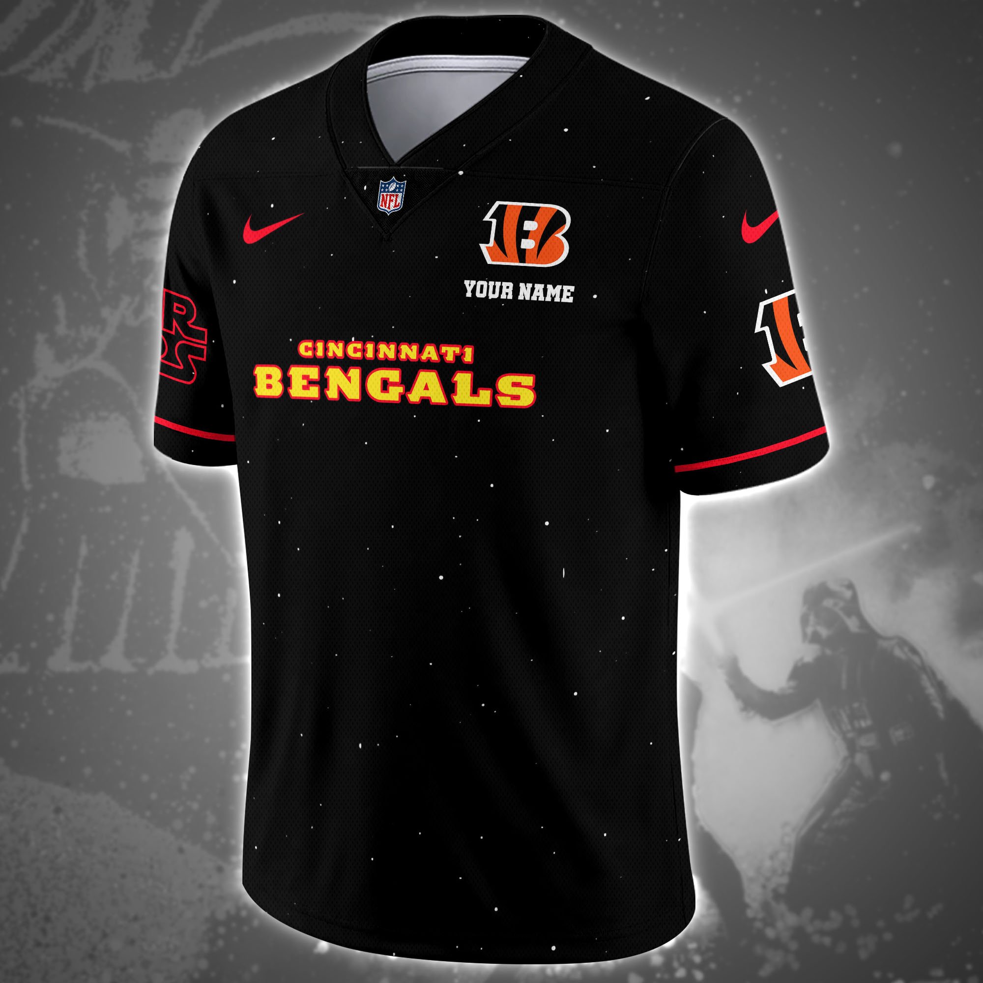 Alternative view of Cincinnati Bengals Team And Star Wars Vneck Football Jersey Custom Name, Sport Shirts, Sport Gifts ETRG-04011569