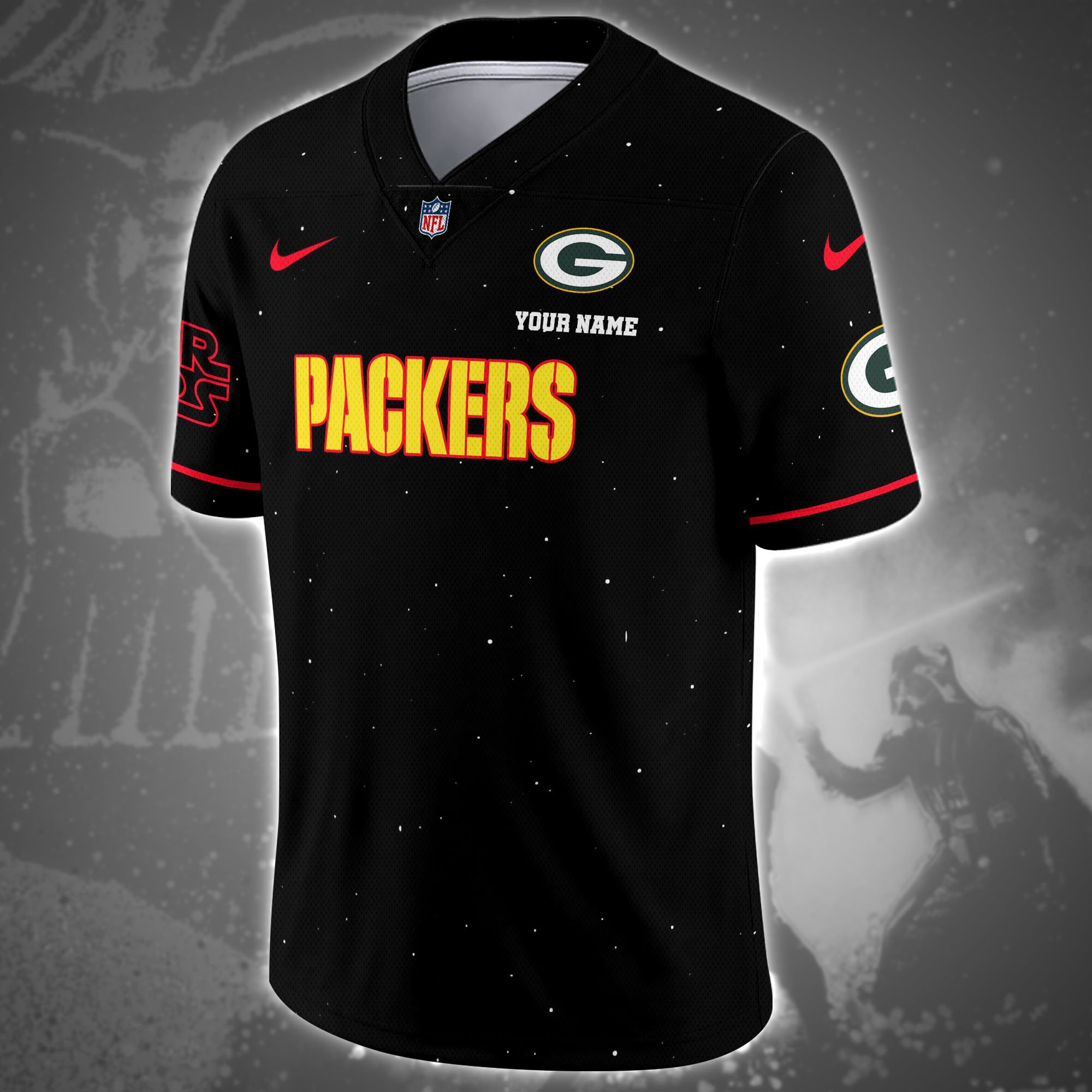 Alternative view of Green Bay Packers Team And Star Wars Vneck Football Jersey Custom Name, Sport Shirts, Sport Gifts ETRG-04011569