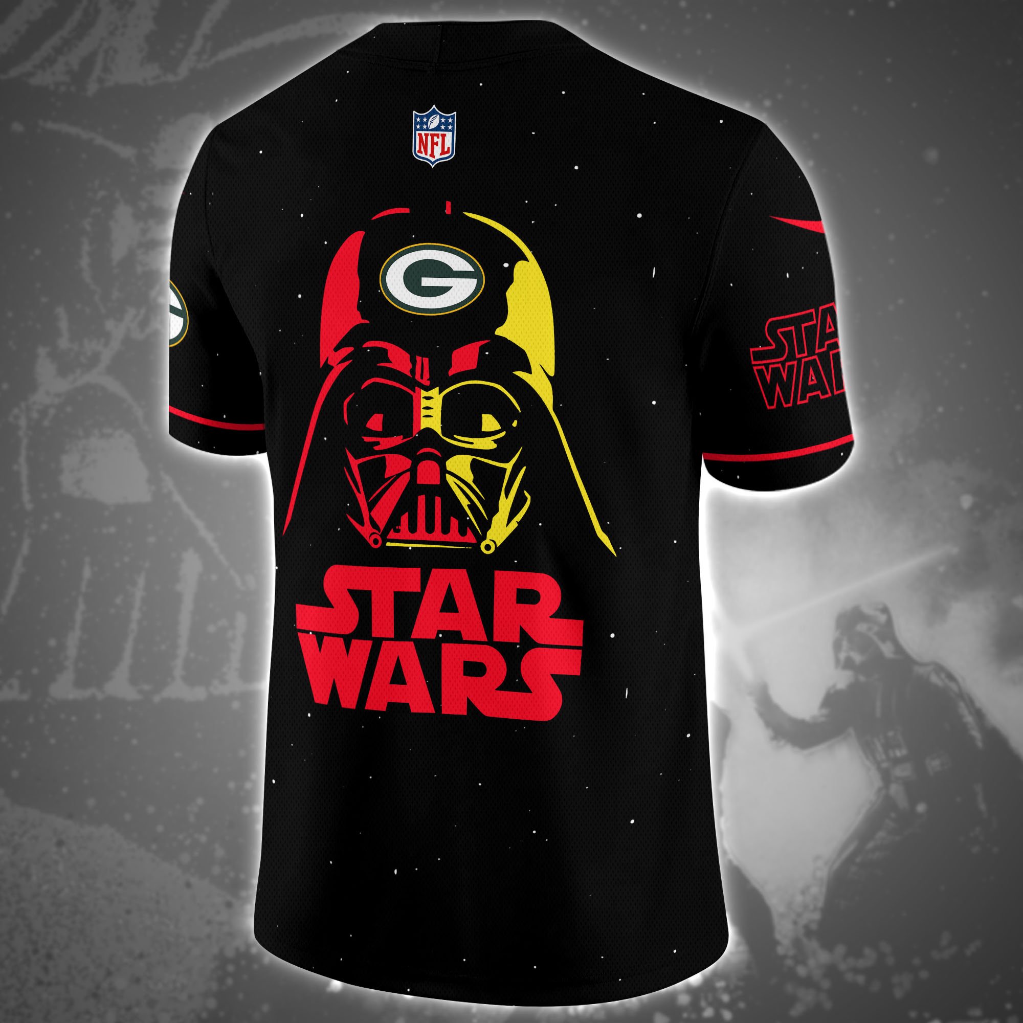 Green Bay Packers Team And Star Wars Vneck Football Jersey Custom Name, Sport Shirts, Sport Gifts ETRG-04011569 - Image 3