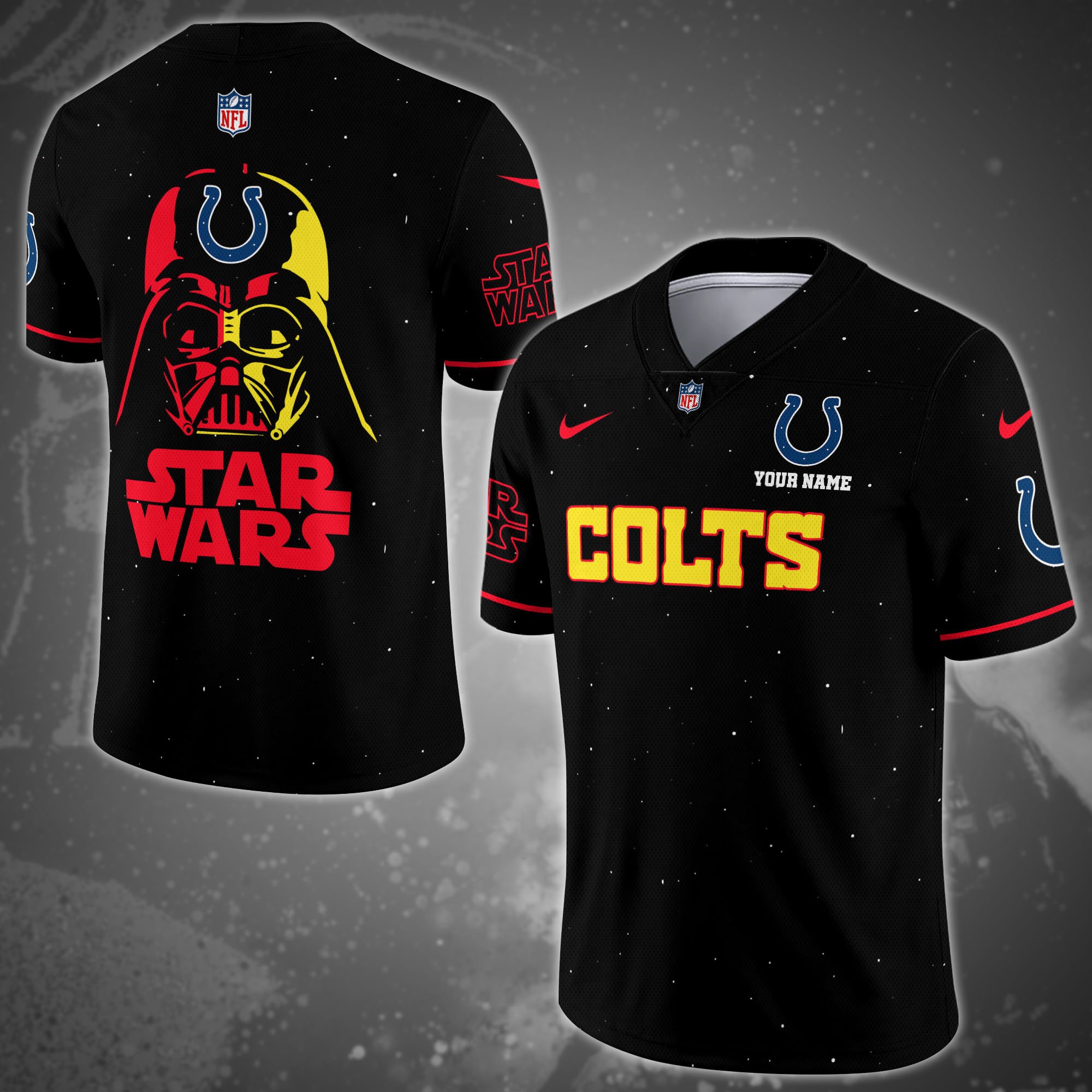 Indianapolis Colts Team And Star Wars Vneck Football Jersey Custom Name, Sport Shirts, Sport Gifts ETRG-04011569