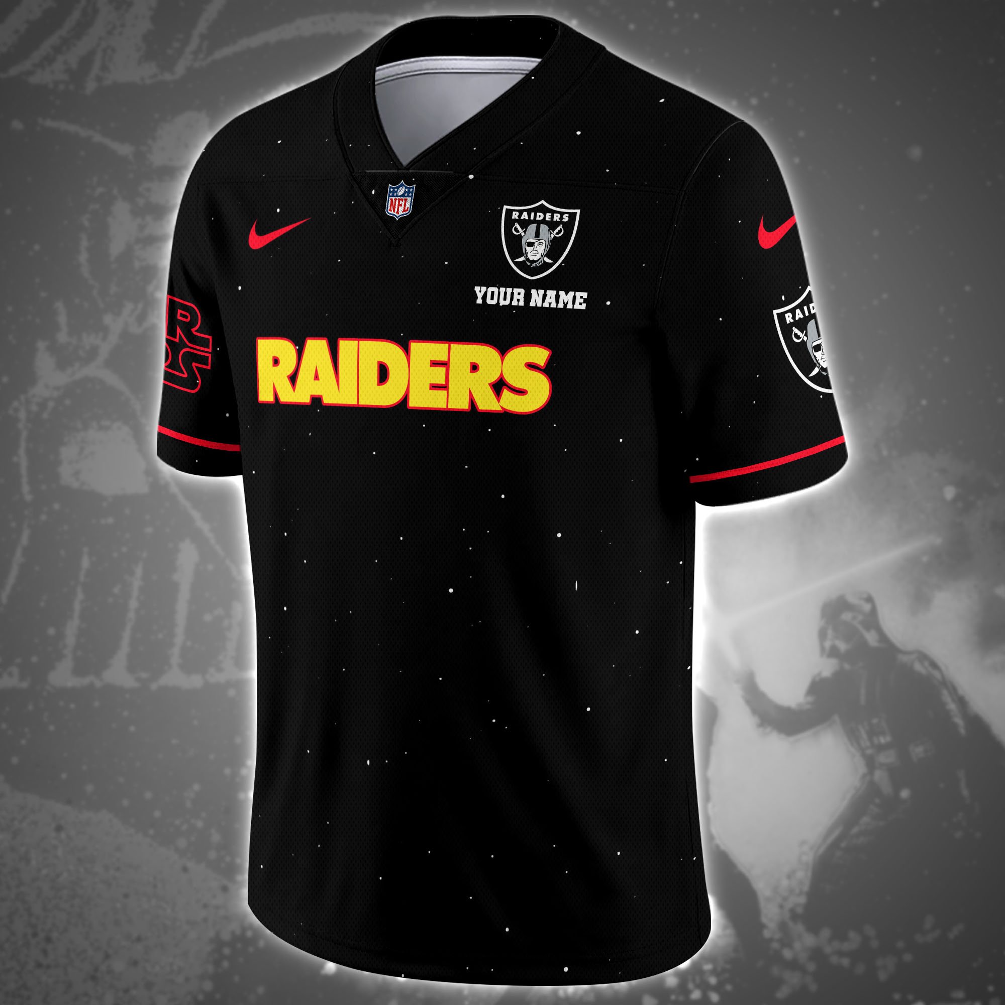 Alternative view of Las Vegas Raiders Team And Star Wars Vneck Football Jersey Custom Name, Sport Shirts, Sport Gifts ETRG-04011569