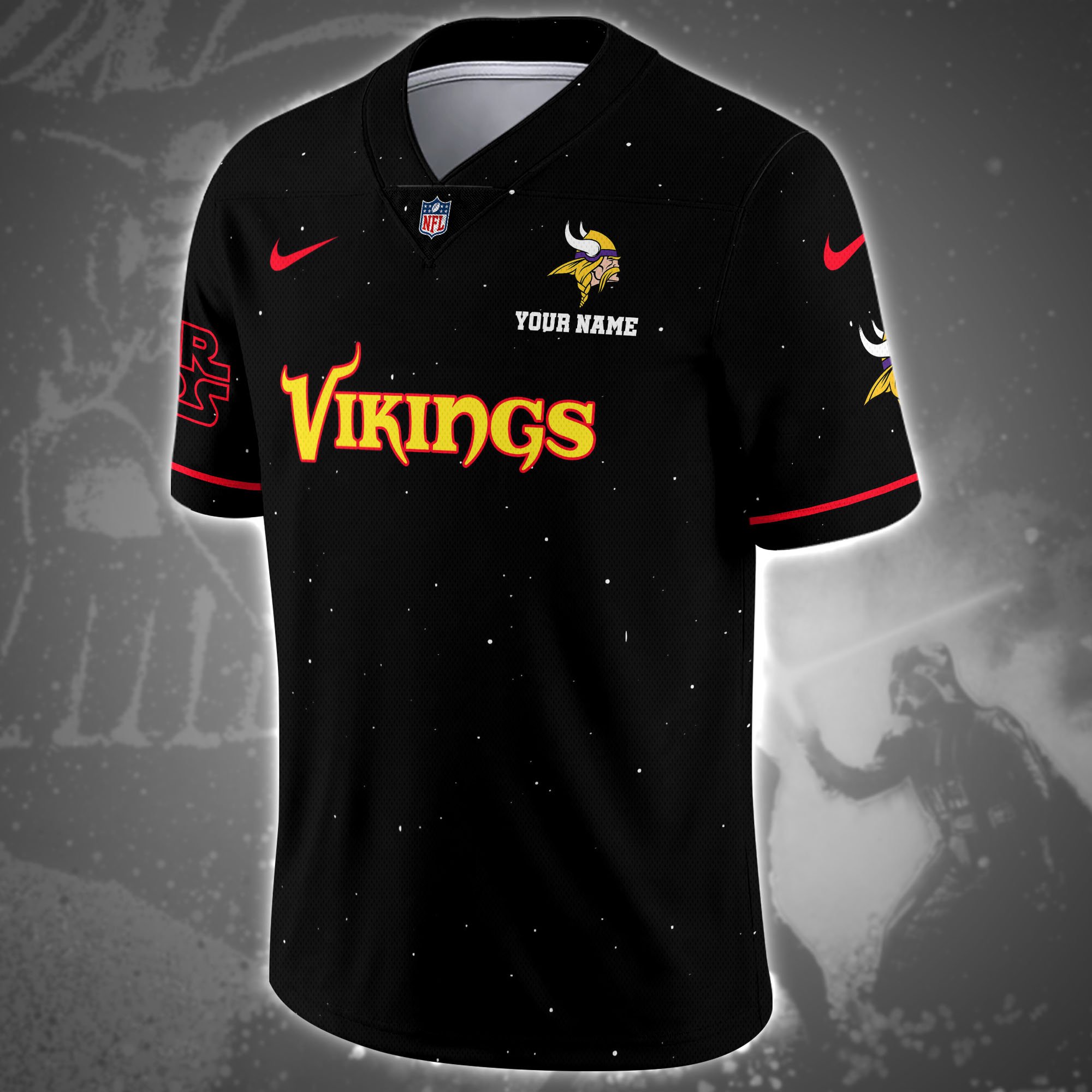 Alternative view of Minnesota Vikings Team And Star Wars Vneck Football Jersey Custom Name, Sport Shirts, Sport Gifts ETRG-04011569