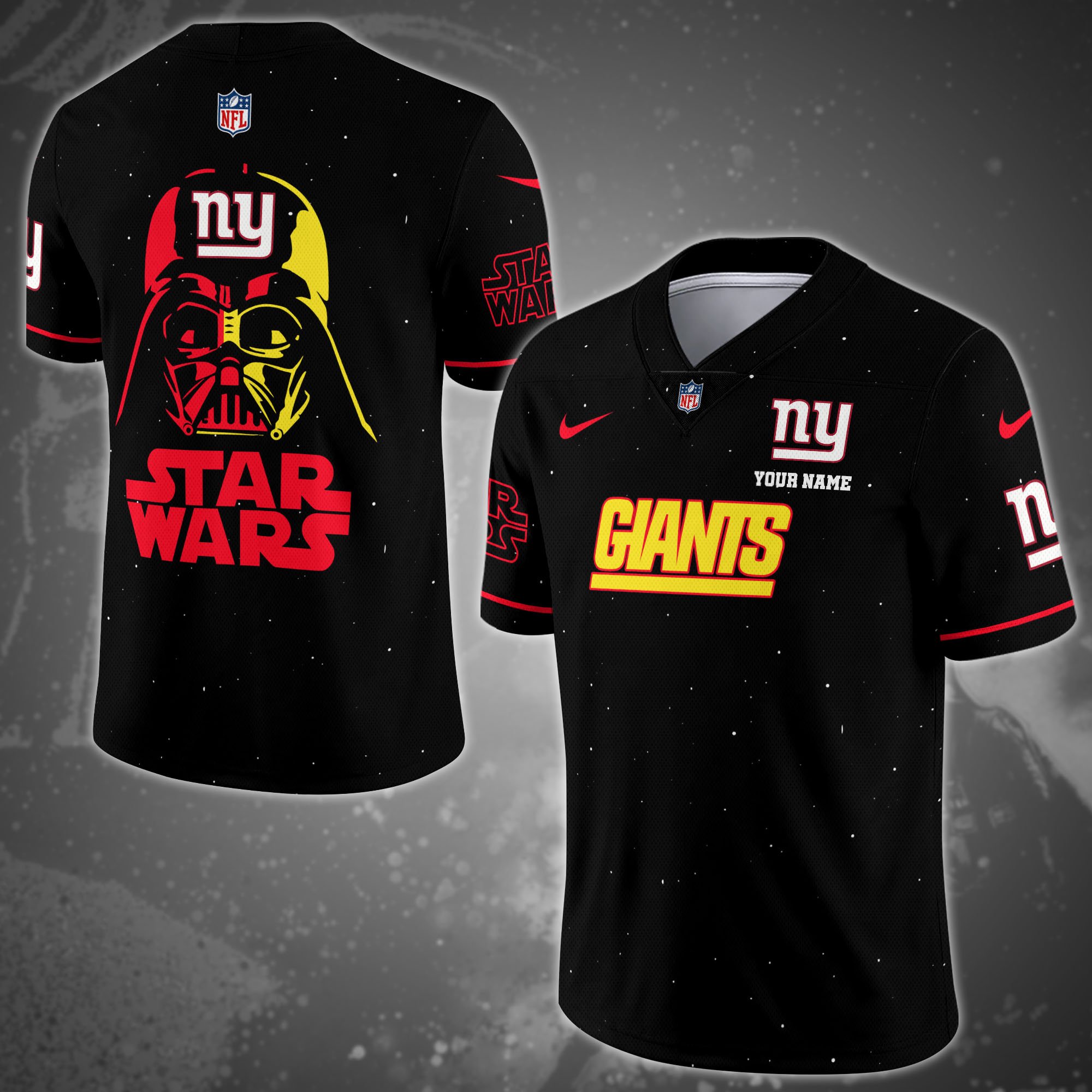 New York Giants Team And Star Wars Vneck Football Jersey Custom Name, Sport Shirts, Sport Gifts ETRG-04011569