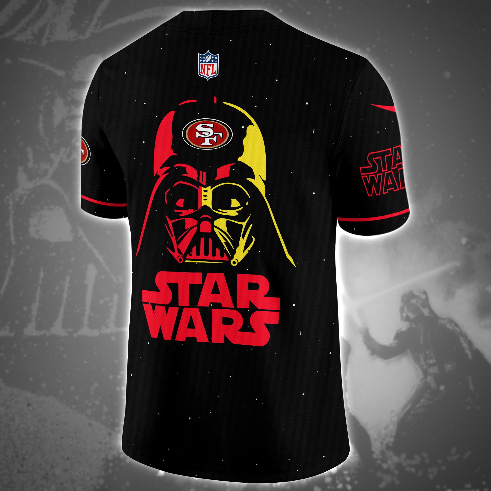 San Francisco 49ers Team And Star Wars Vneck Football Jersey Custom Name, Sport Shirts, Sport Gifts ETRG-04011569 - Image 3