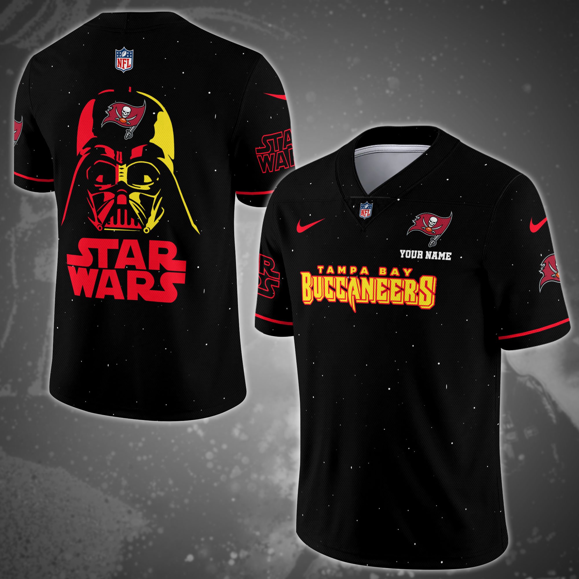 Tampa Bay Buccaneers Team And Star Wars Vneck Football Jersey Custom Name, Sport Shirts, Sport Gifts ETRG-04011569
