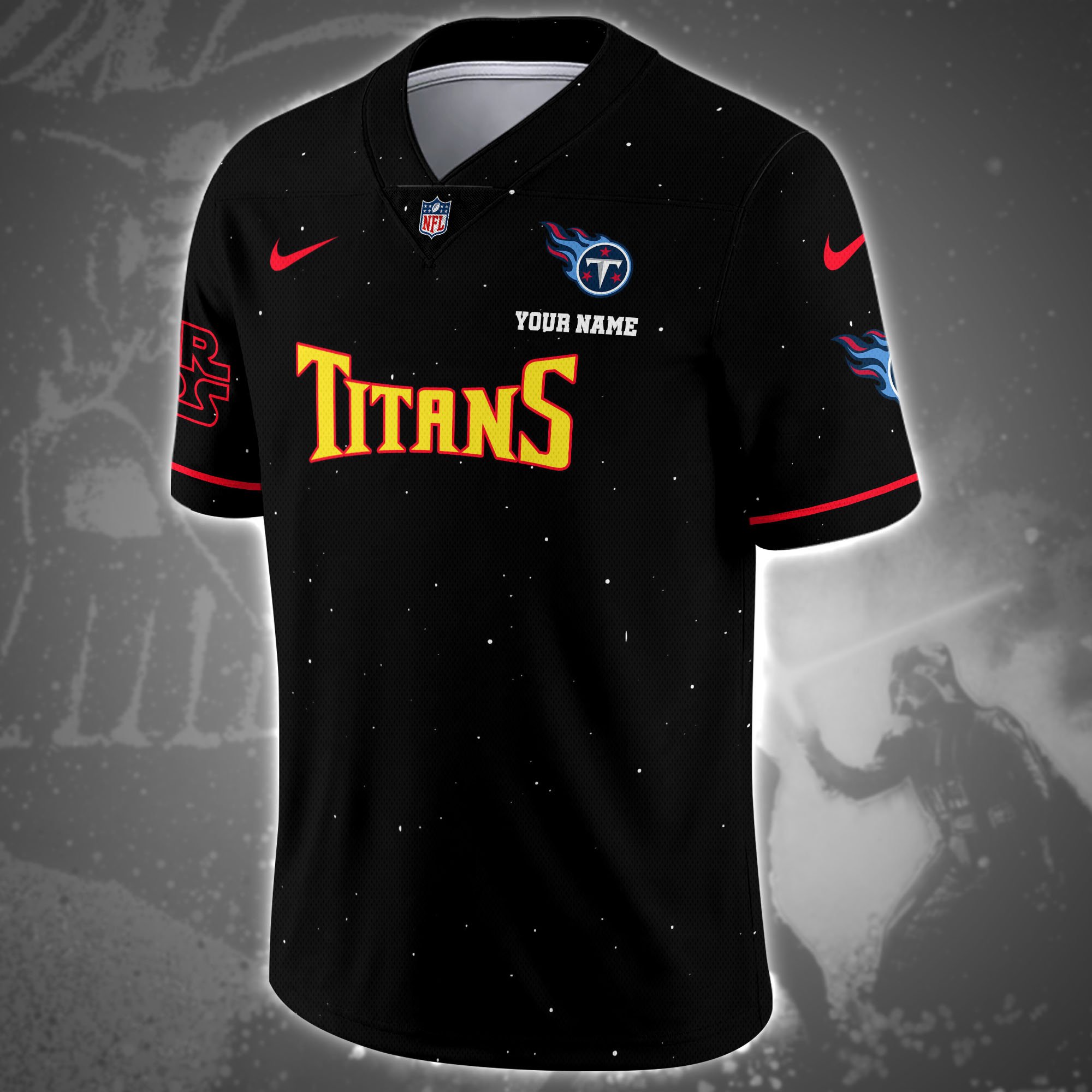 Alternative view of Tennessee Titans Team And Star Wars Vneck Football Jersey Custom Name, Sport Shirts, Sport Gifts ETRG-04011569