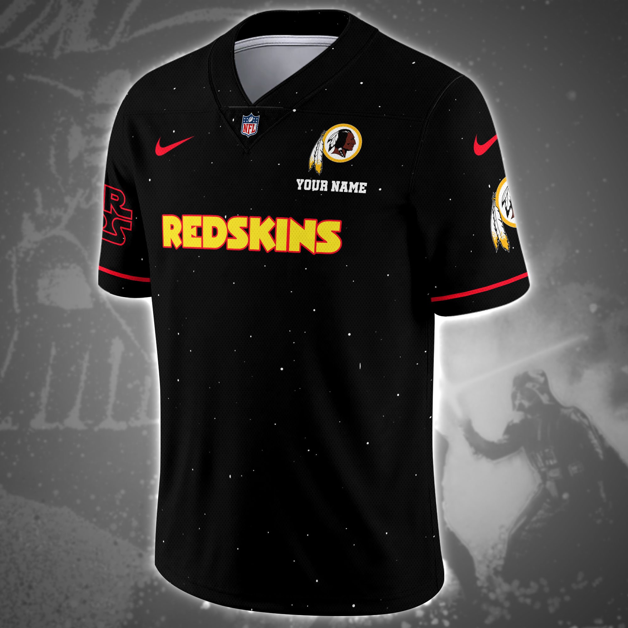 Alternative view of Washington Redskins Team And Star Wars Vneck Football Jersey Custom Name, Sport Shirts, Sport Gifts ETRG-04011569