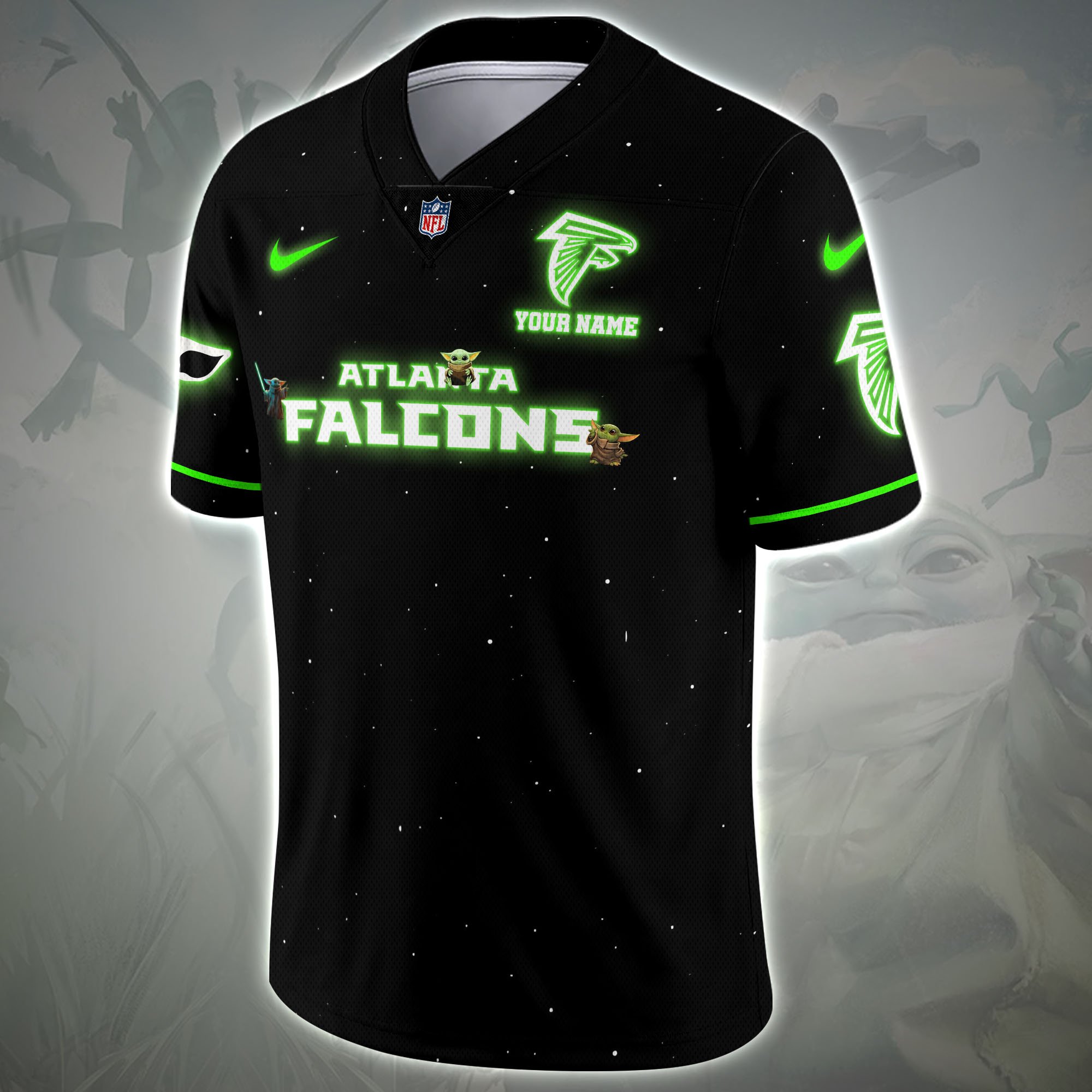 Alternative view of Atlanta Falcons Sport Team Vneck Football Jersey Custom Name, Sport Team Shirt For Fan, Sport Gifts ETRG-04171881