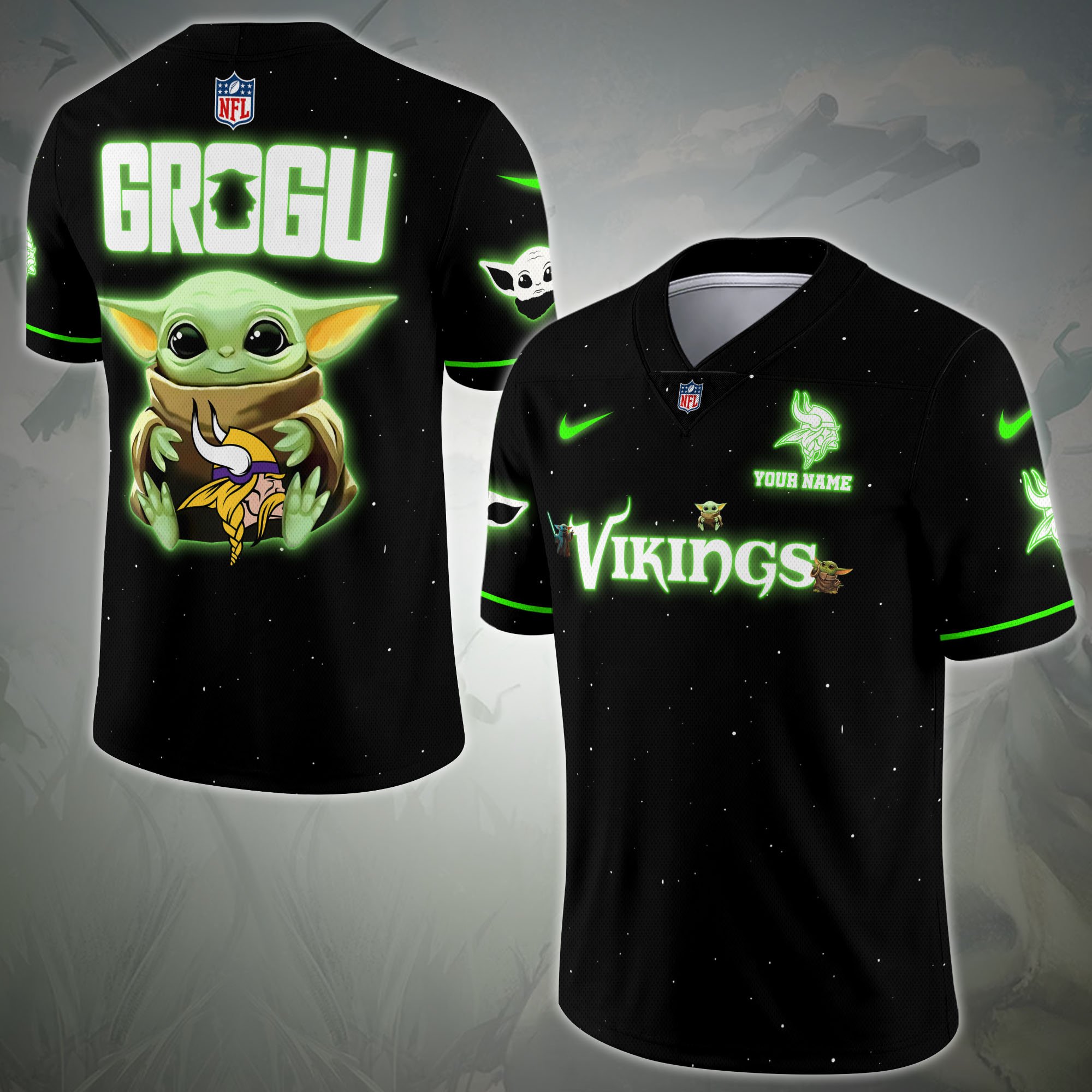 Minnesota Vikings Sport Team Vneck Football Jersey Custom Name, Sport Team Shirt For Fan, Sport Gifts ETRG-04171881