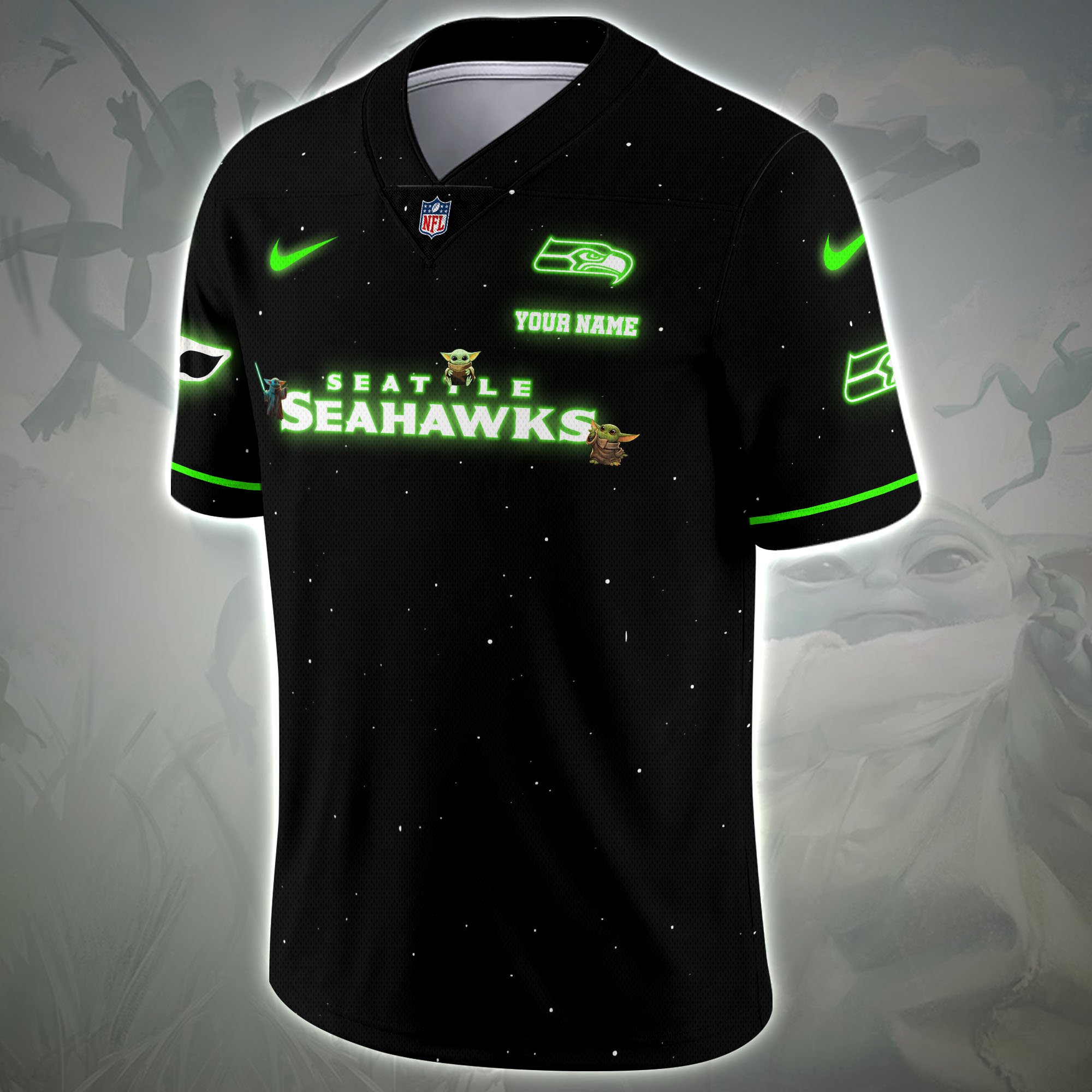 Alternative view of Seattle Seahawks Sport Team Vneck Football Jersey Custom Name, Sport Team Shirt For Fan, Sport Gifts ETRG-04171881