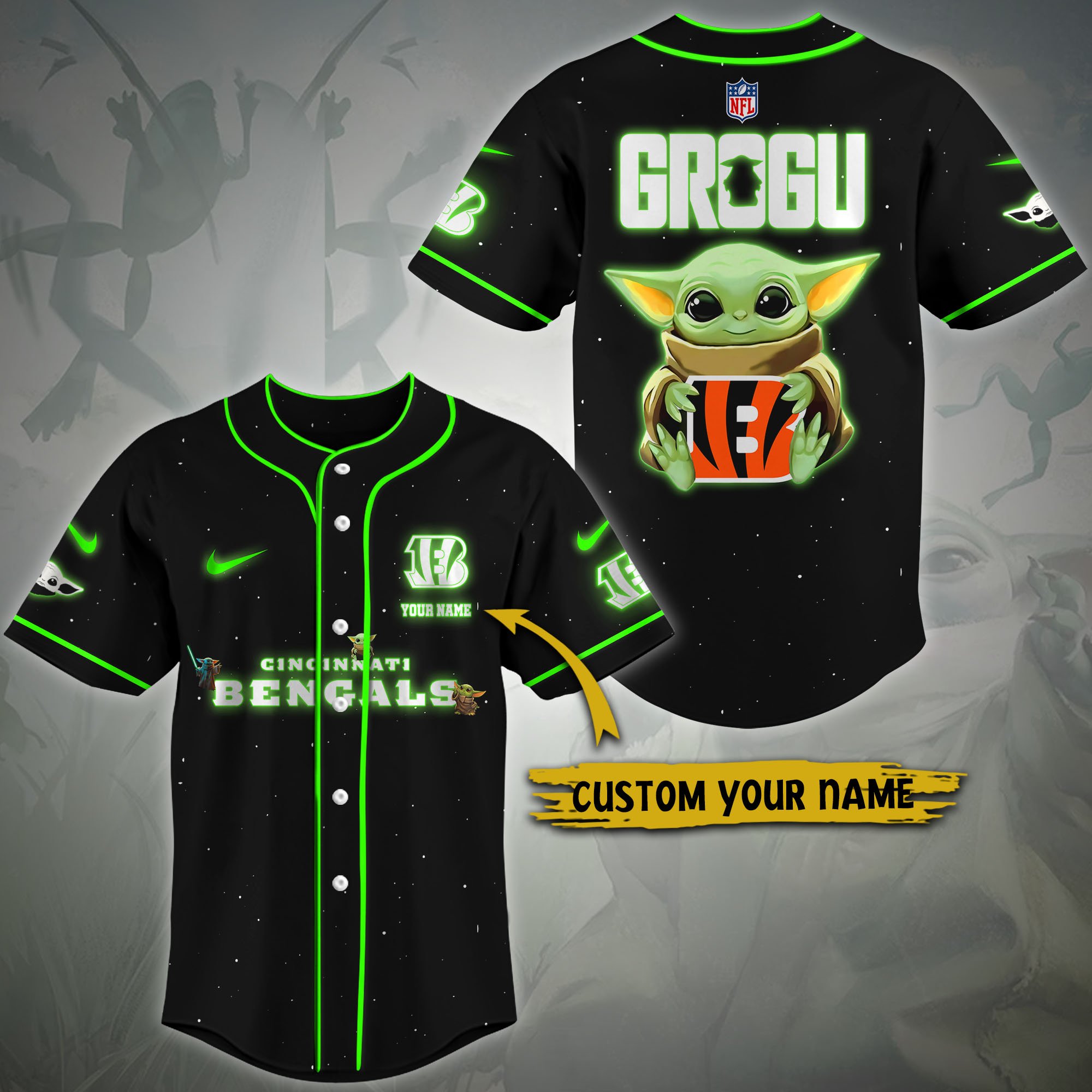 Alternative view of Cincinnati Bengals Baseball Shirt Custom Name, Sport Team Shirt, Sport Gifts ETRG-0417188