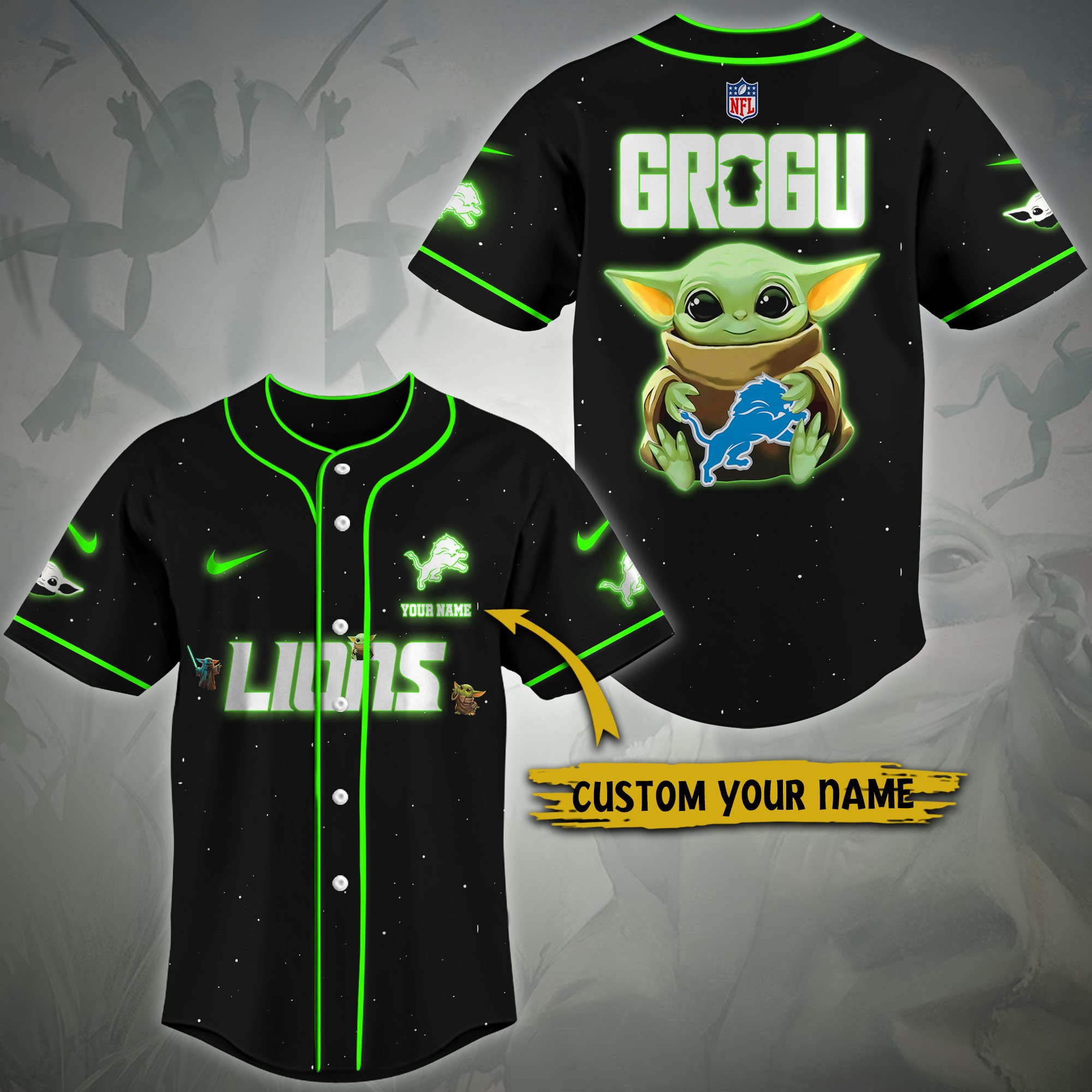 Alternative view of Detroit Lions Baseball Shirt Custom Name, Sport Team Shirt, Sport Gifts ETRG-0417188