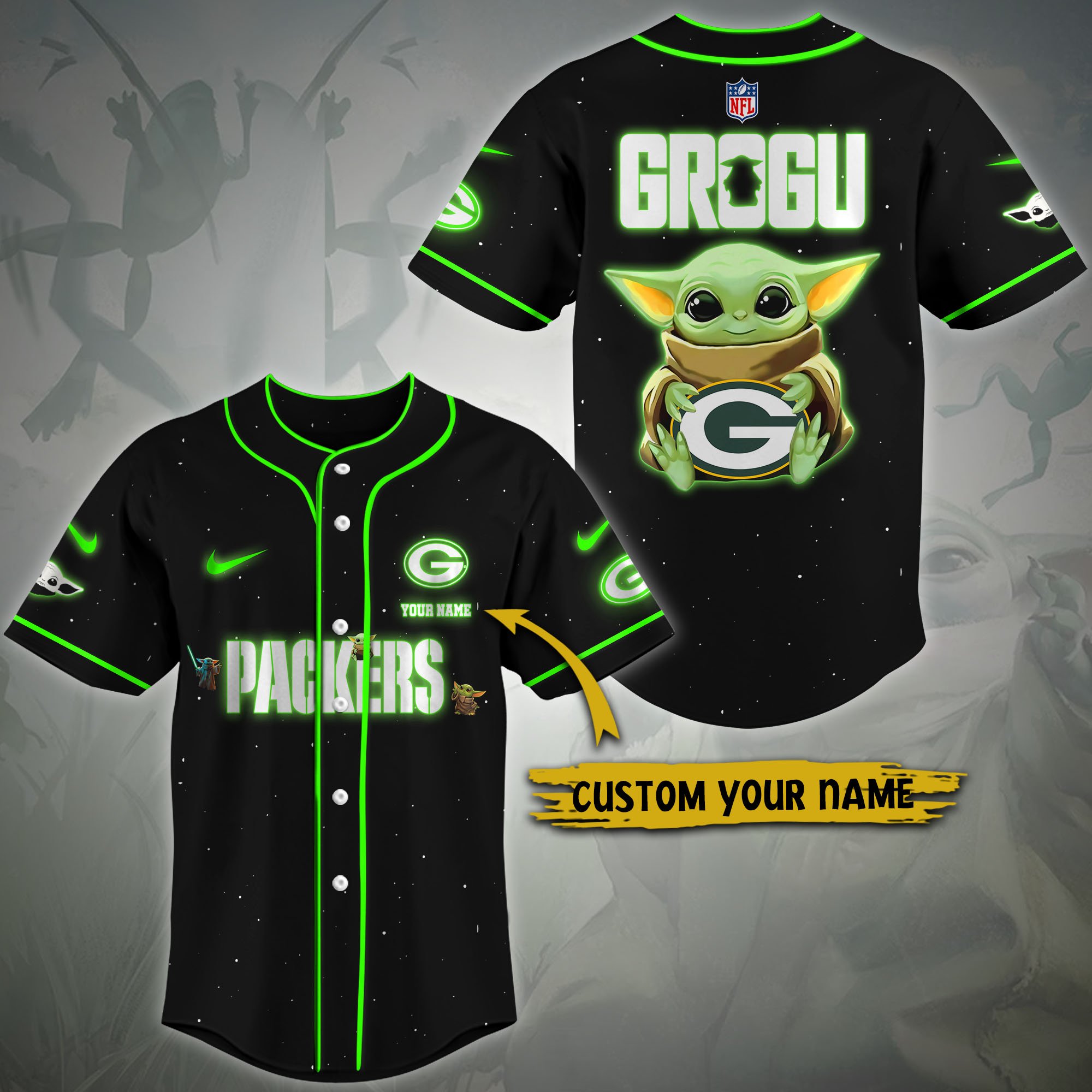 Alternative view of Green Bay Packers Baseball Shirt Custom Name, Sport Team Shirt, Sport Gifts ETRG-0417188