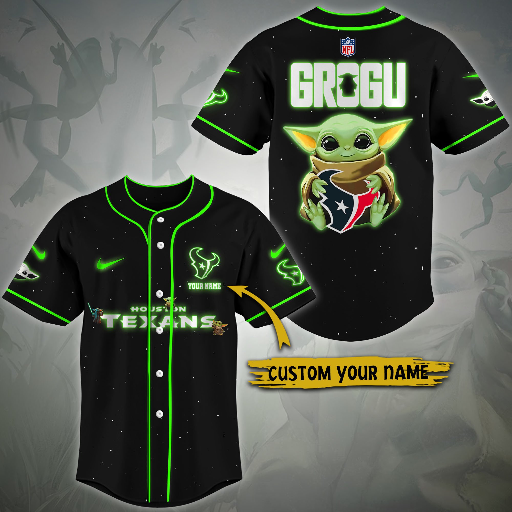 Alternative view of Houston Texans Baseball Shirt Custom Name, Sport Team Shirt, Sport Gifts ETRG-0417188
