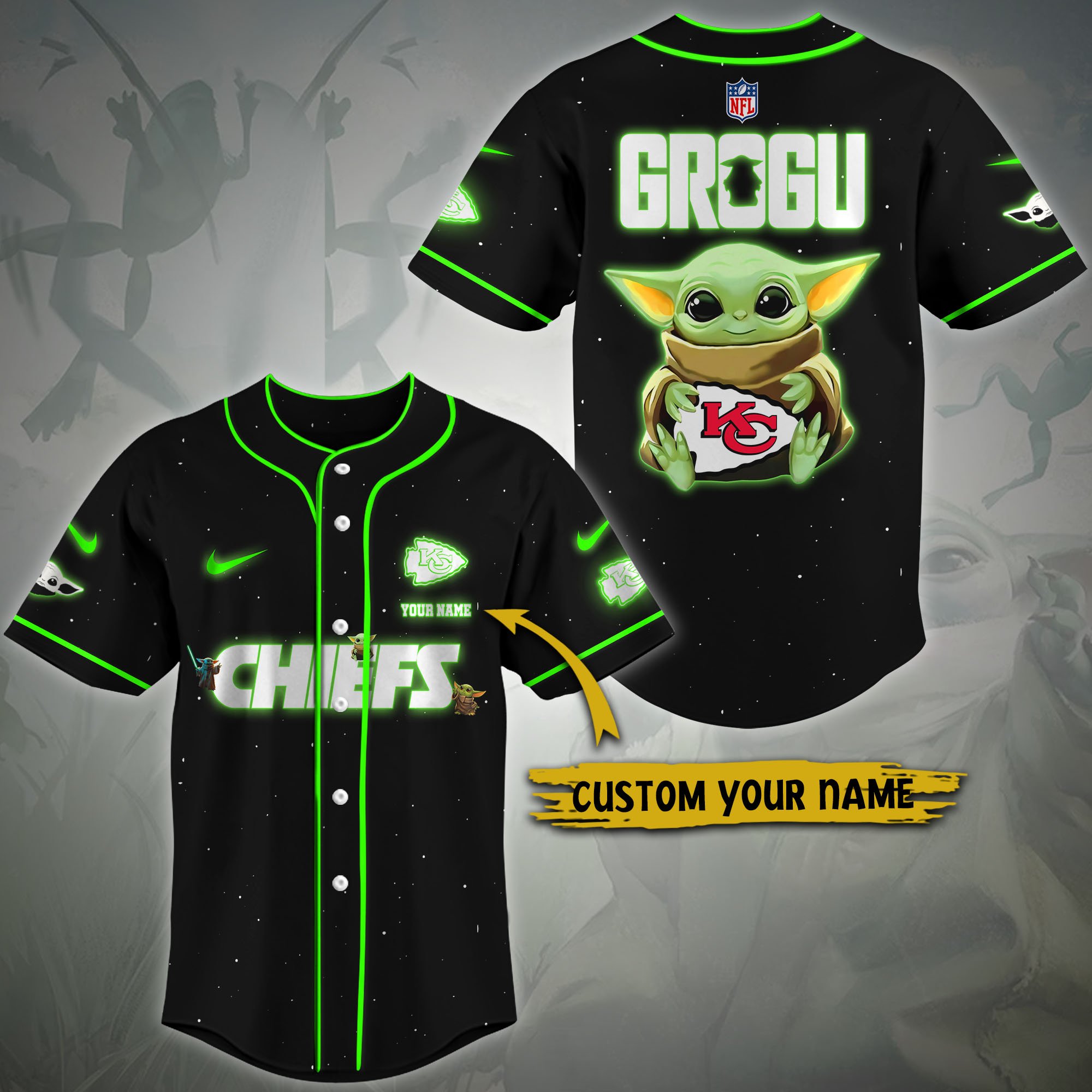 Alternative view of Kansas City Chiefs Baseball Shirt Custom Name, Sport Team Shirt, Sport Gifts ETRG-0417188